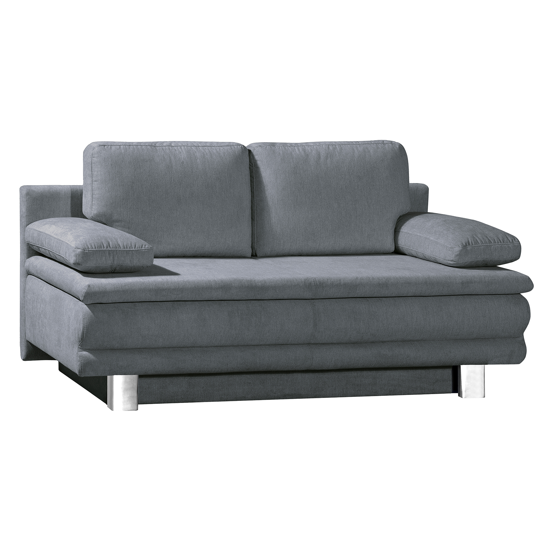 Schlafsofa - dunkelgrau - Flachgewebe - mit Staukasten - 194 cm breit