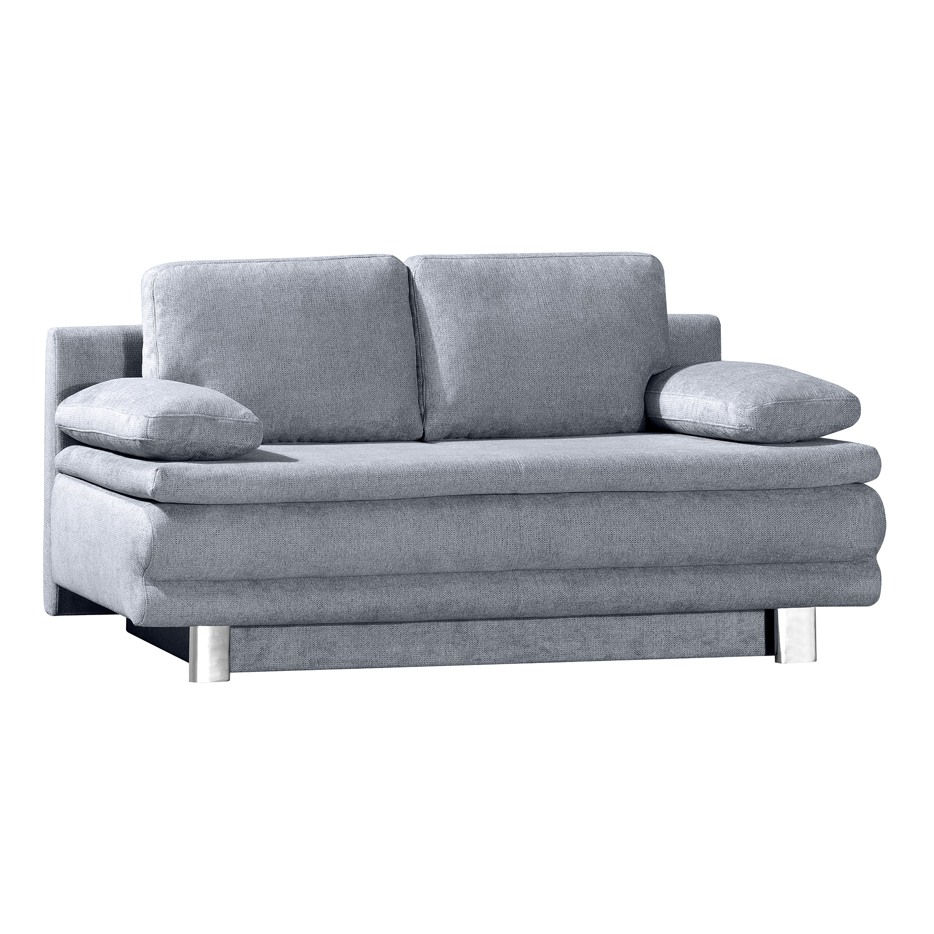 Schlafsofa - grau-dunkelblau - Flachgewebe - mit Staukasten - 194 cm breit