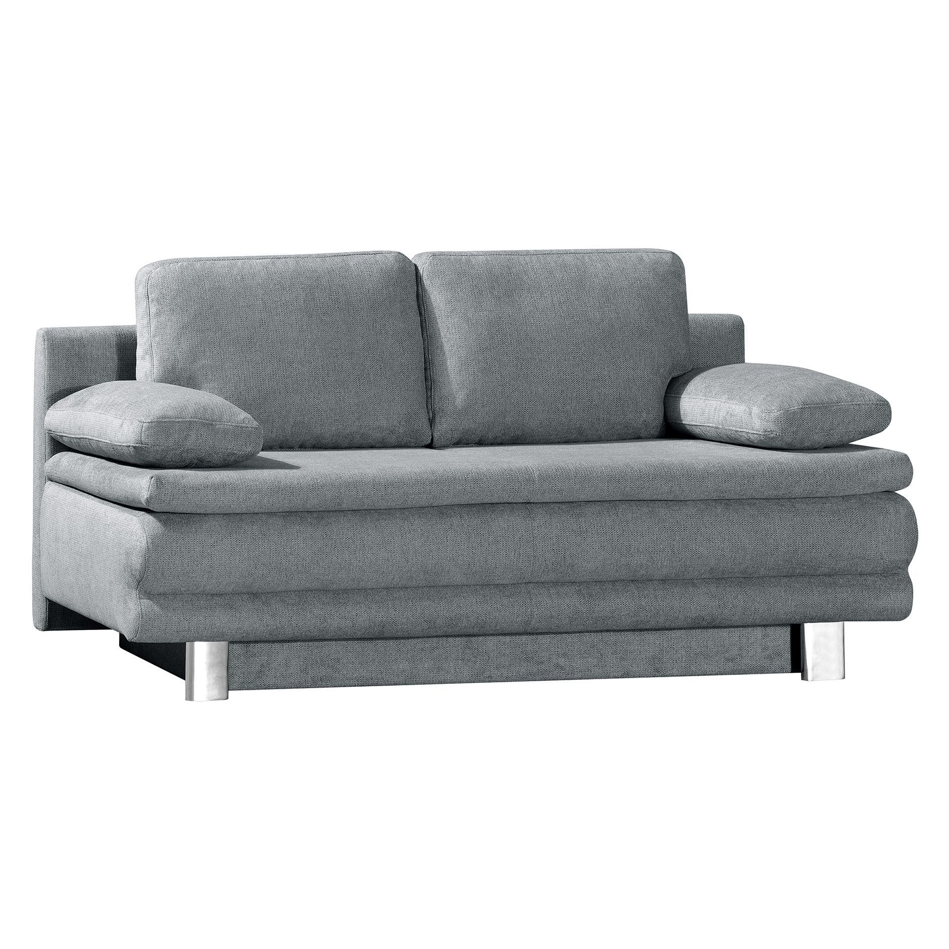 Schlafsofa - grau - Flachgewebe - mit Staukasten - 194 cm breit