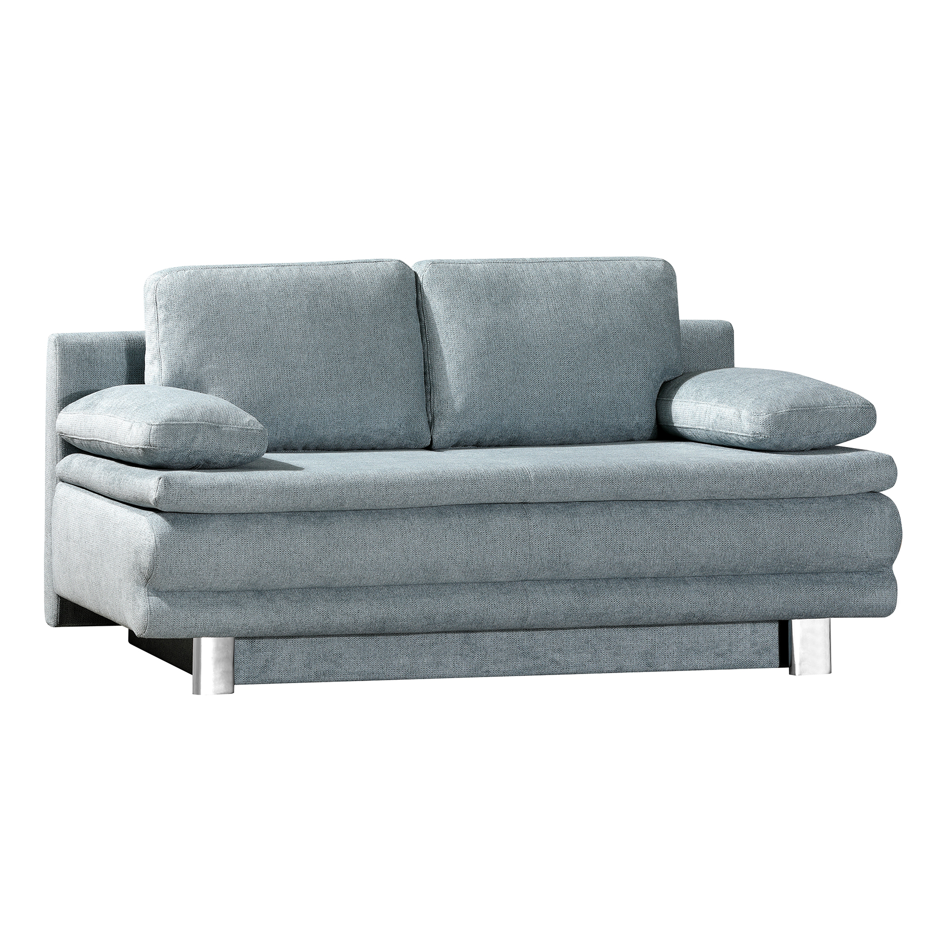 Schlafsofa - hellblau - Flachgewebe - mit Staukasten - 194 cm breit