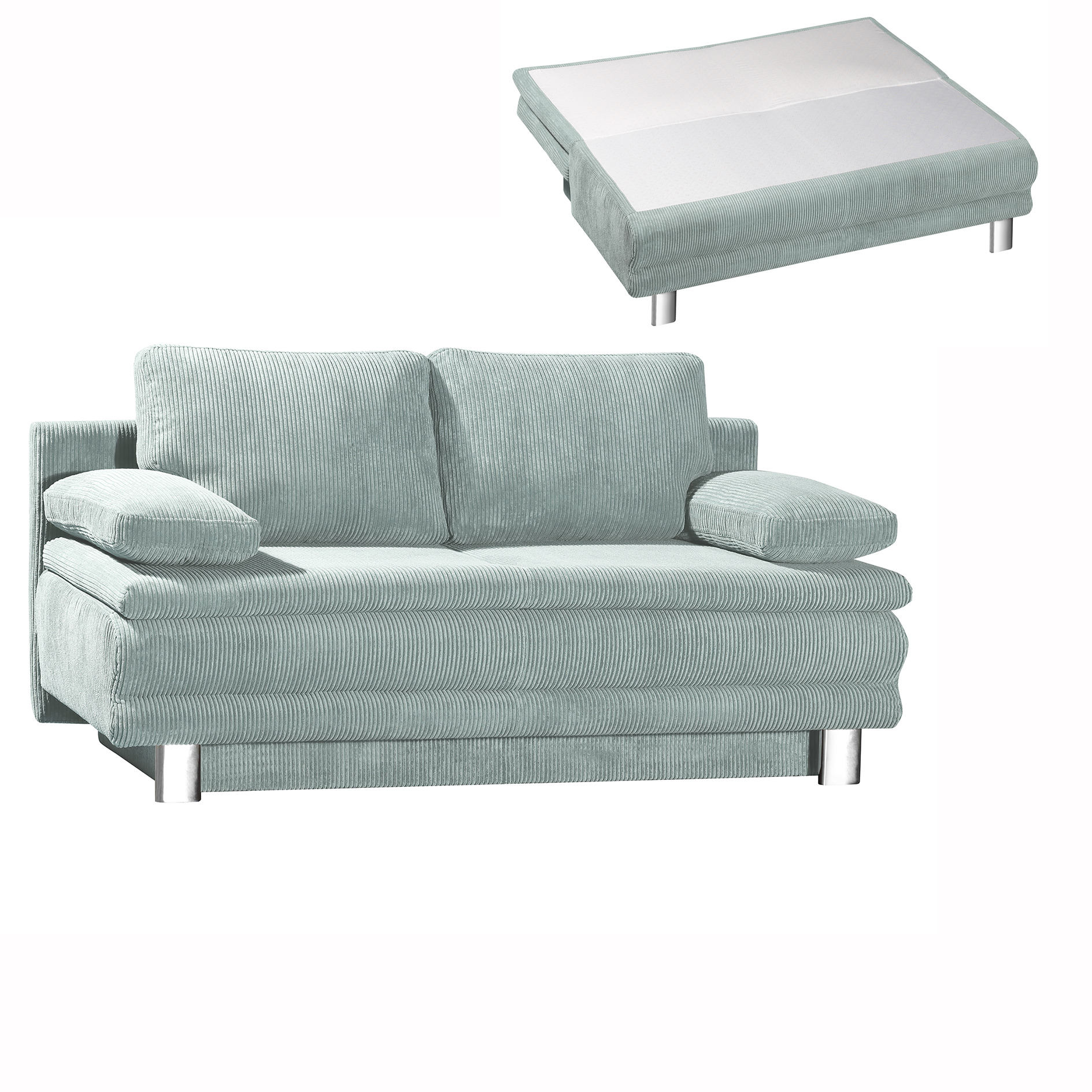 Schlafsofa - mint - mit Staukasten - 194 cm breit