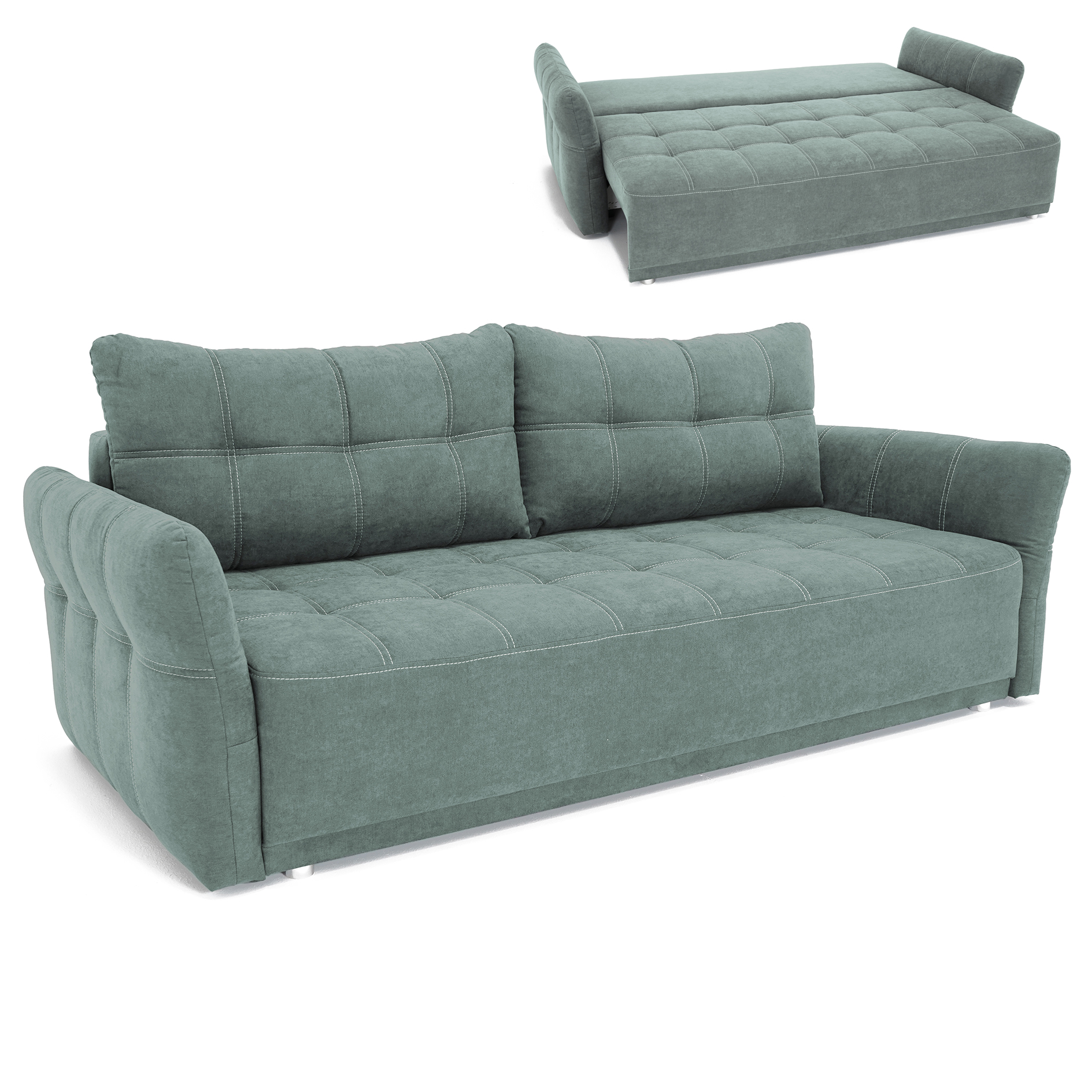 Schlafsofa - mint - regulierbare Armlehnen