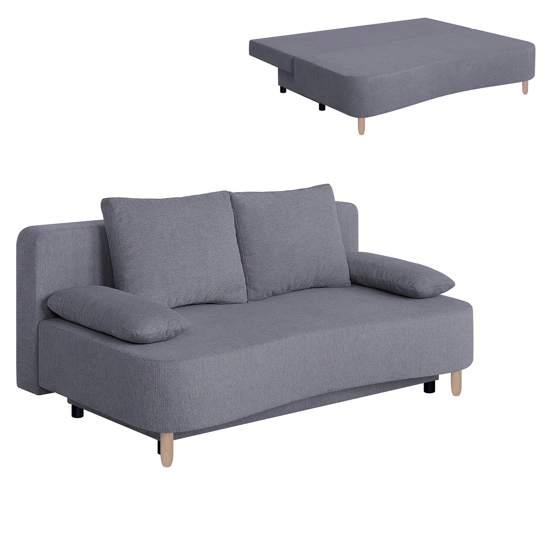 Schlafsofa - mocca - Federkern - Staukasten