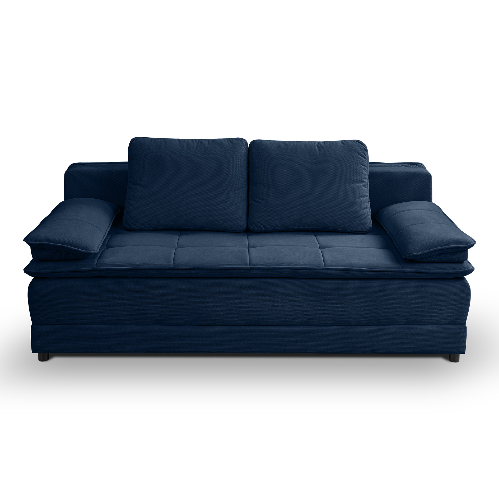 Schlafsofa - navy - Velvet - Liegefunktion und Staukasten