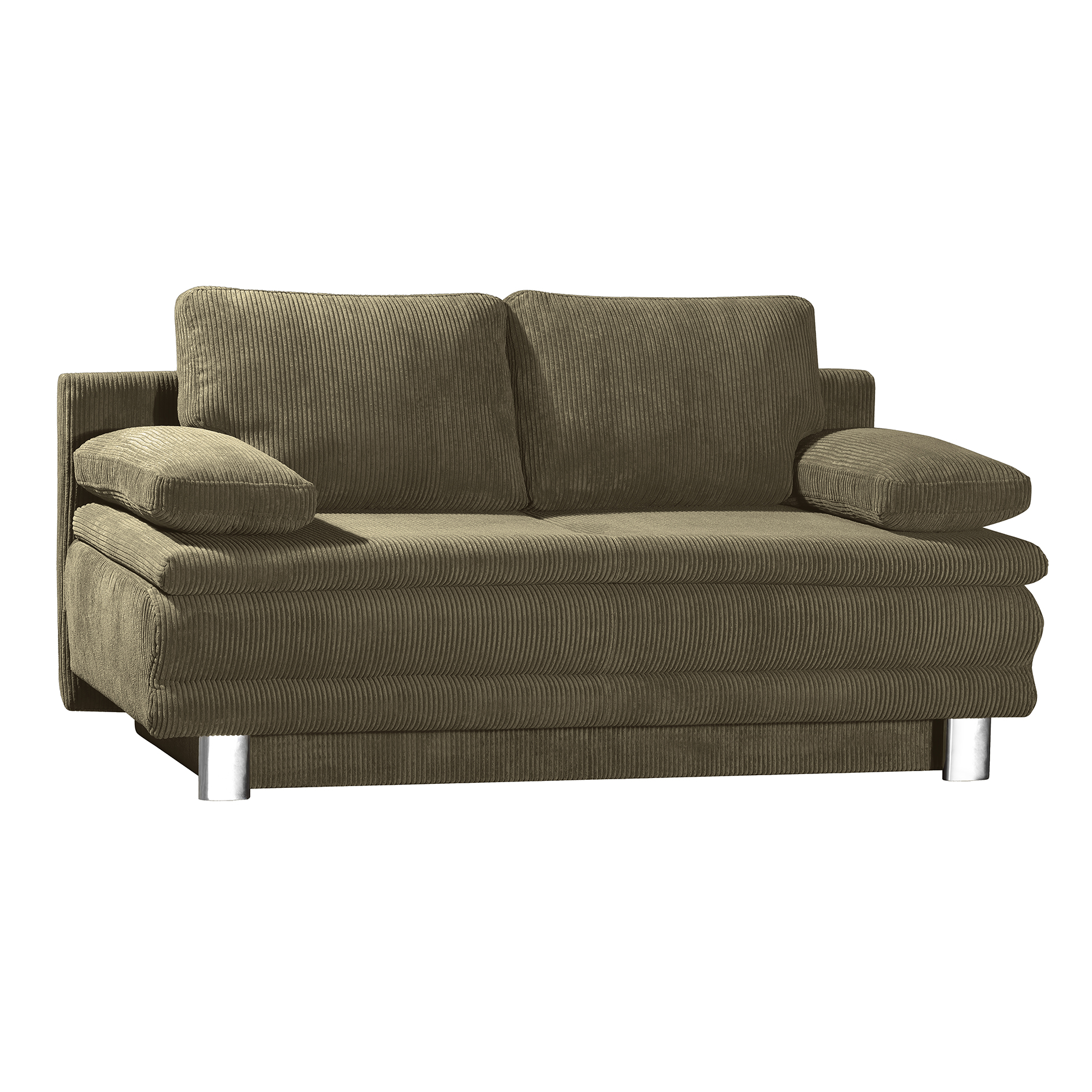 Schlafsofa - olive - Cord - mit Staukasten - 194 cm breit