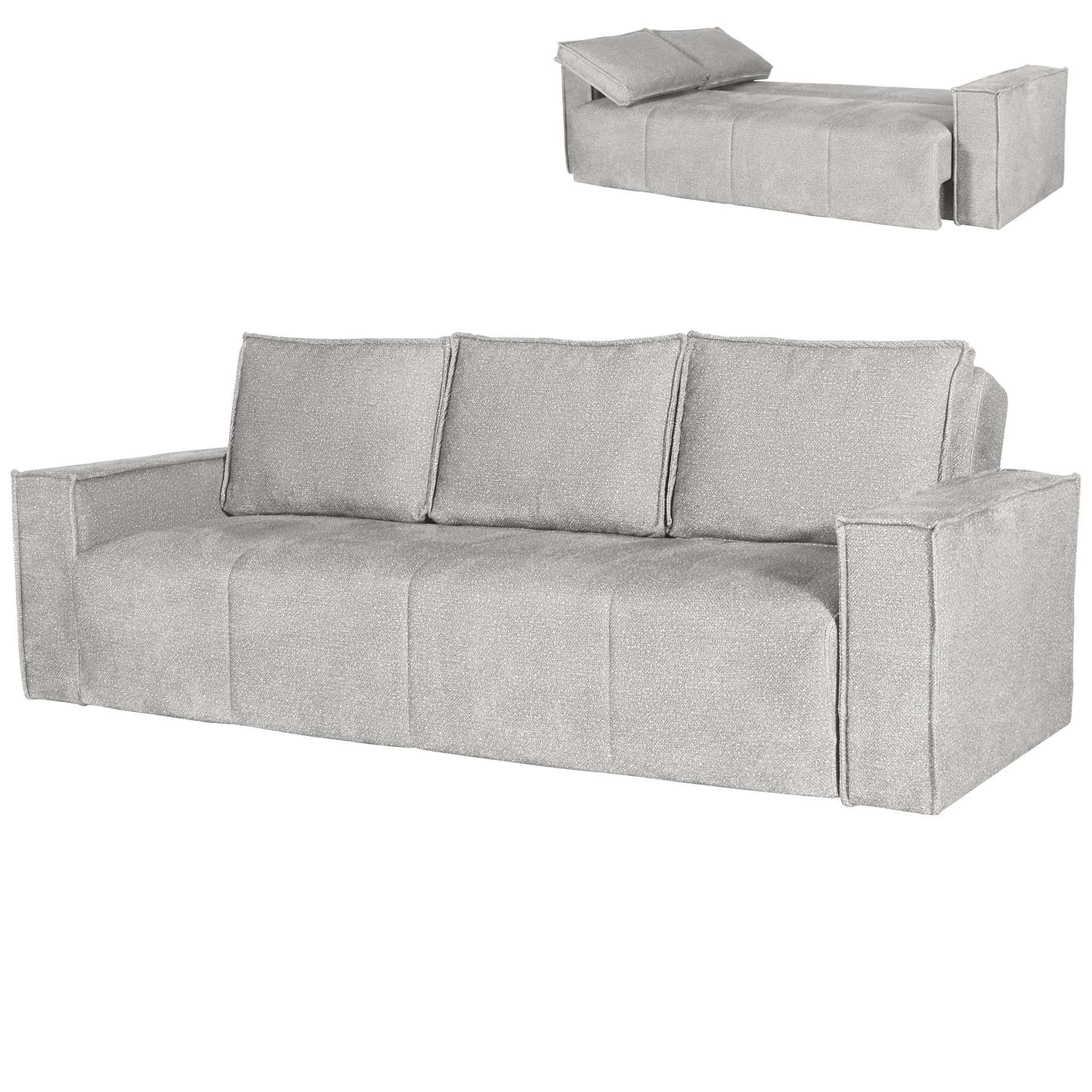 Schlafsofa - sage - Liegefunktion - Staukasten