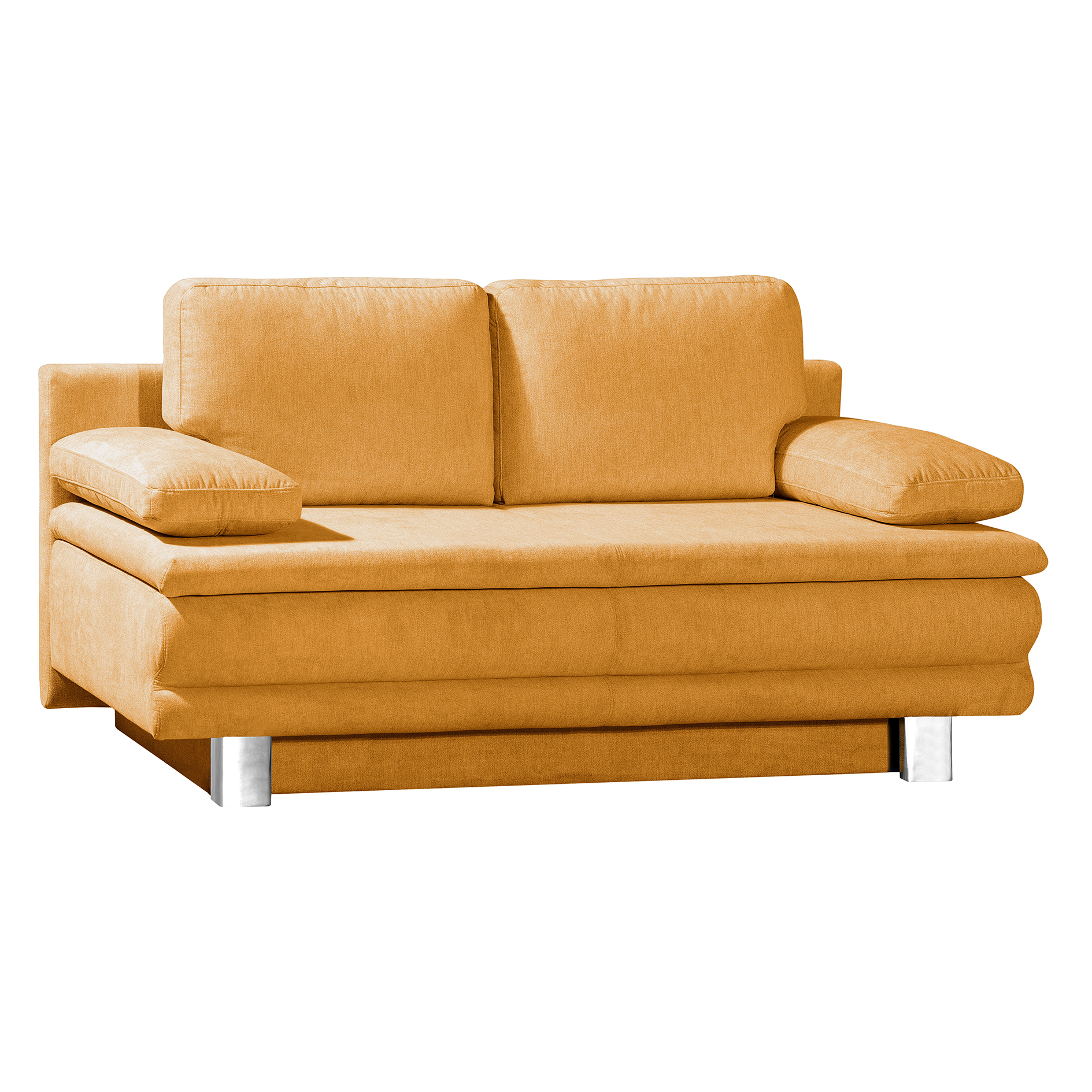 Schlafsofa - senf - Flachgewebe - mit Staukasten - 194 cm breit