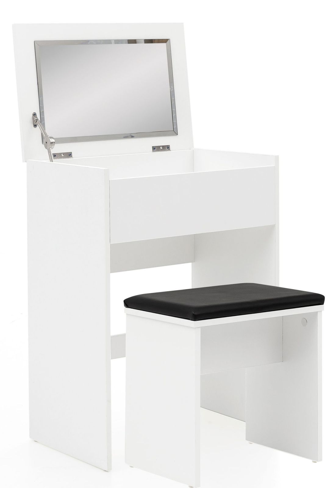 Schminktisch - weiß - mit Hocker und Spiegel - 81 cm breit