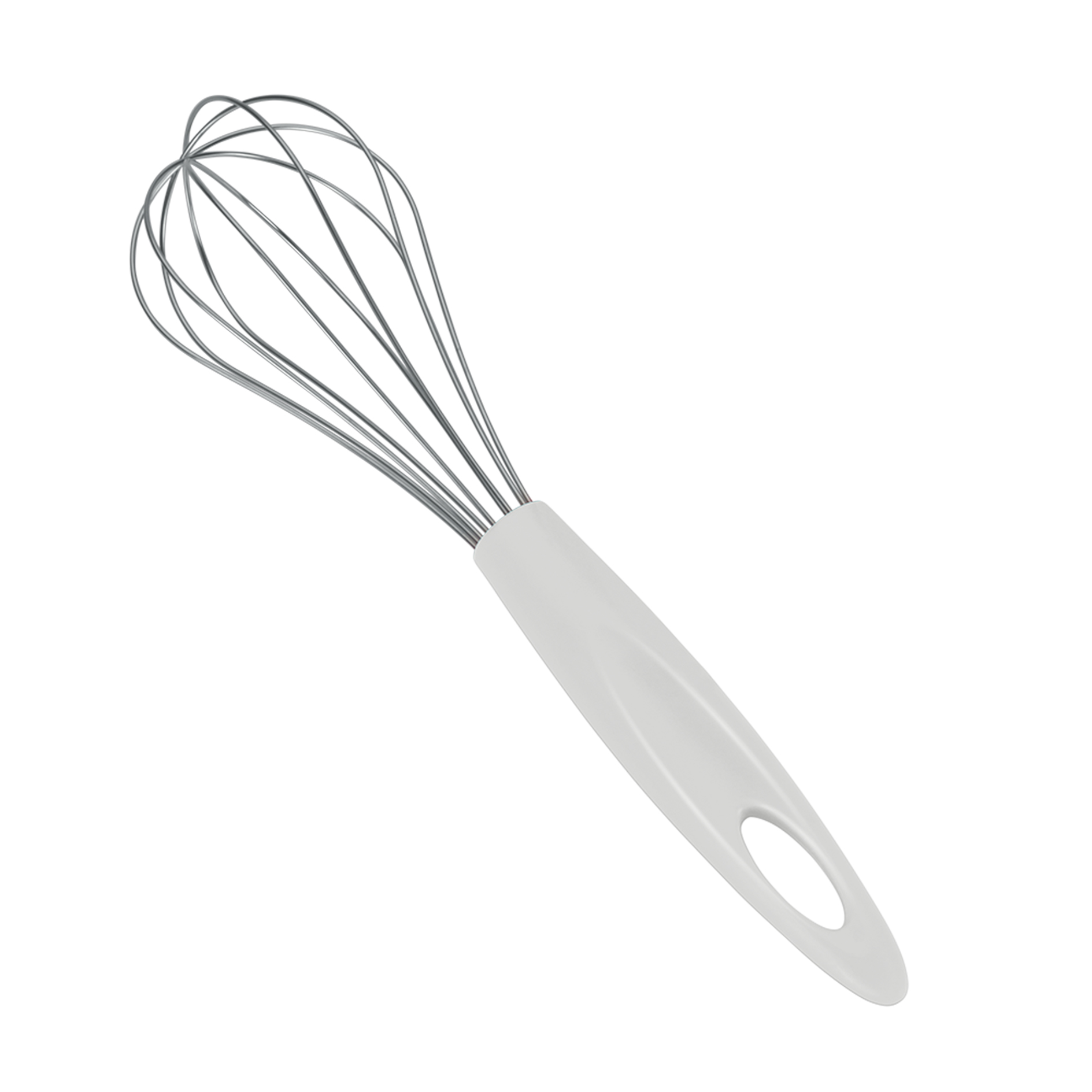 Schneebesen - weiß - Edelstahl