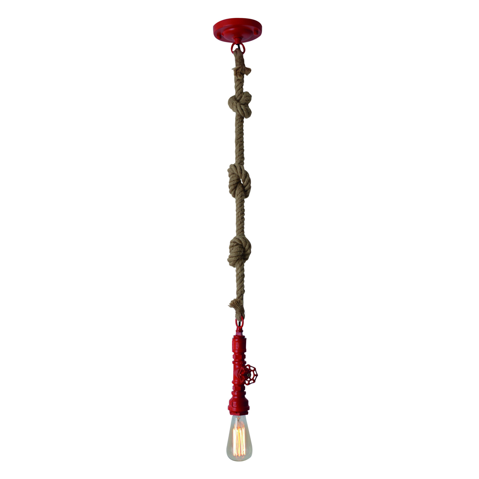 Schnurpendel REGIA - rot-beige - 145 cm