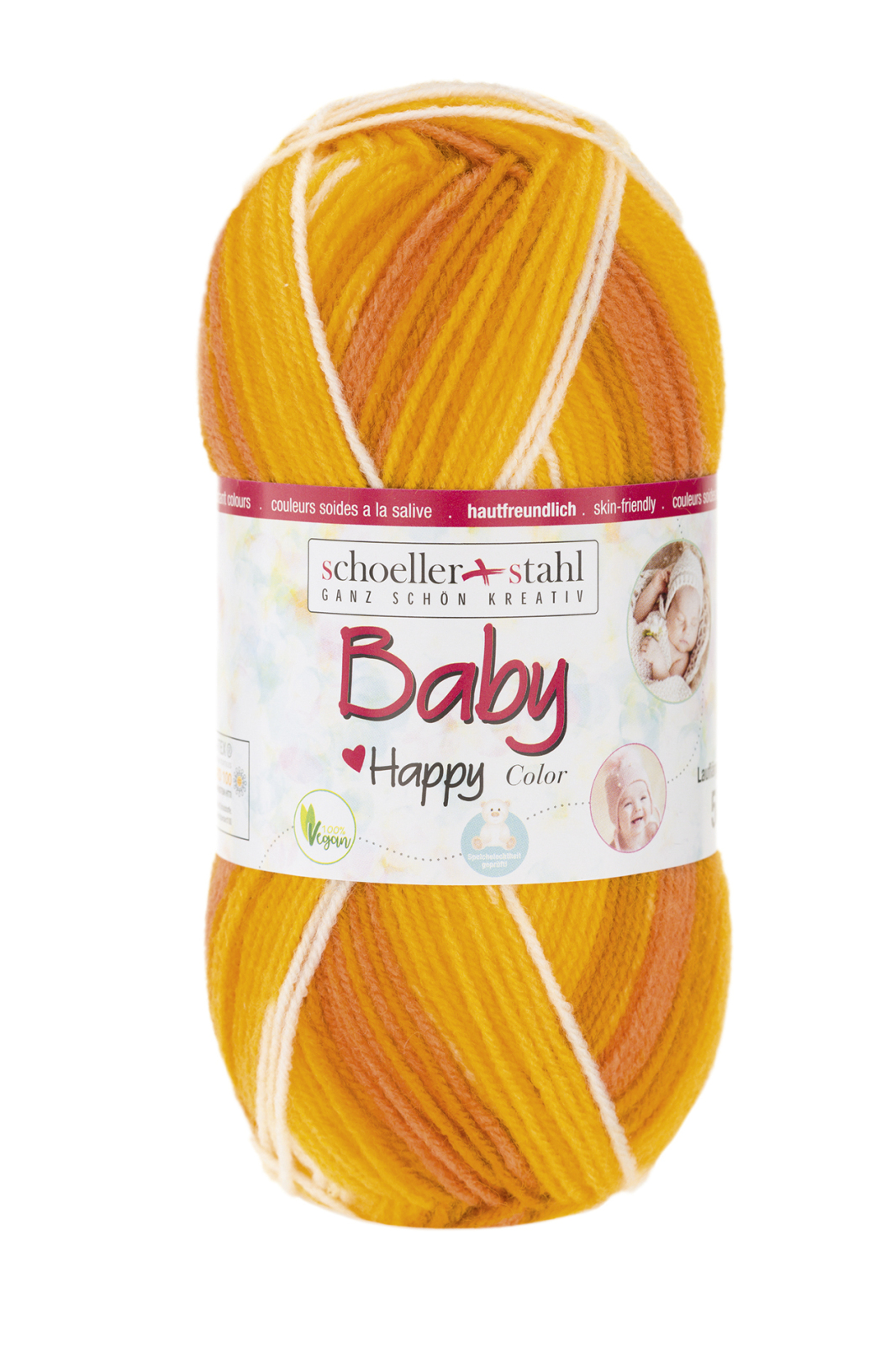 Schoeller und Stahl Garn BABY HAPPY COLOR - mango gesteift - 50g