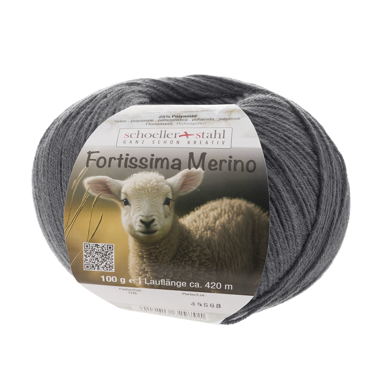 Schoeller und Stahl Garn FORTISSIMA MERINO - anthrazit - 100g