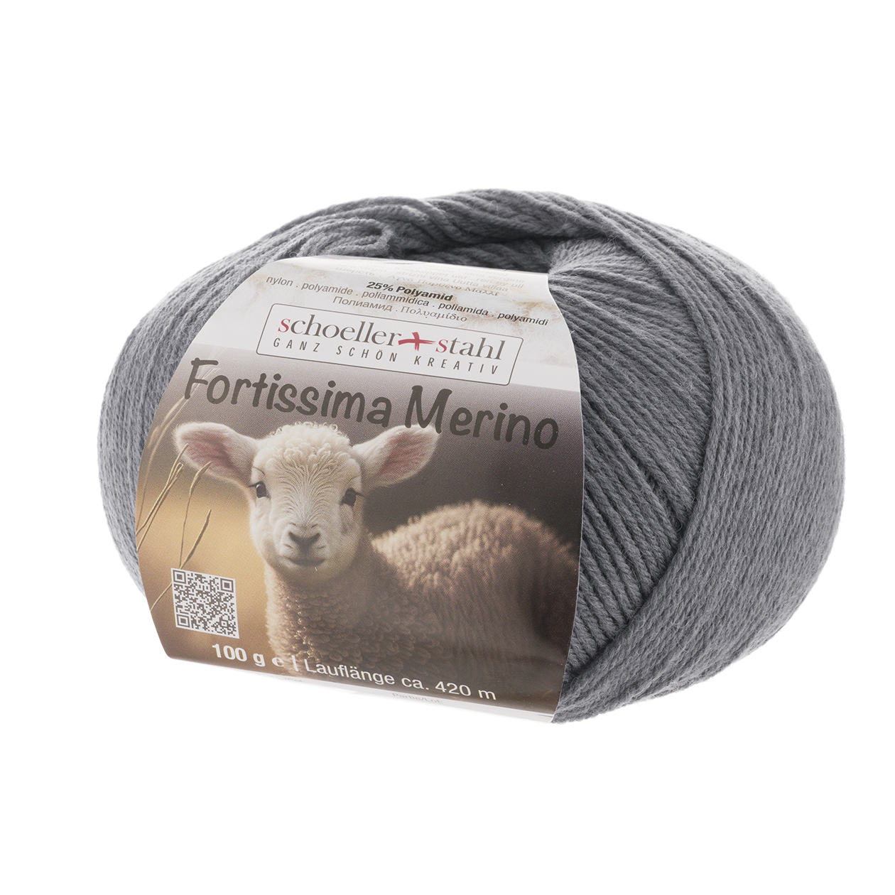 Schoeller und Stahl Garn FORTISSIMA MERINO - grau - 100g