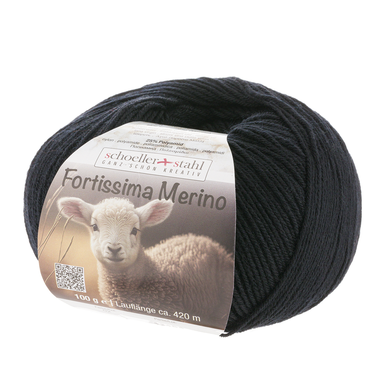 Schoeller und Stahl Garn FORTISSIMA MERINO - schwarz - 100g
