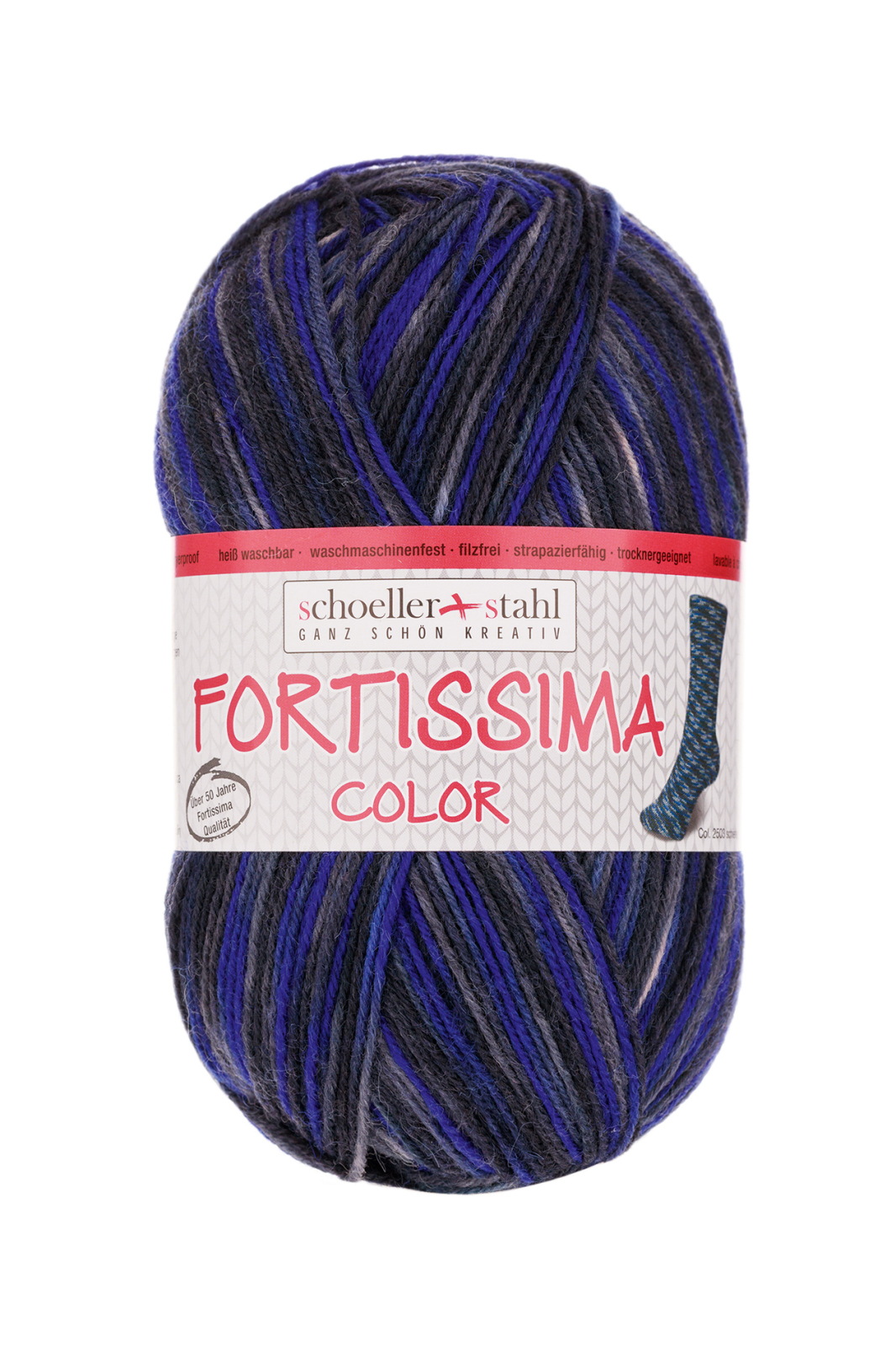 Schoeller und Stahl Garn FORTISSIMA - schiefer - 4-fach color - 100g