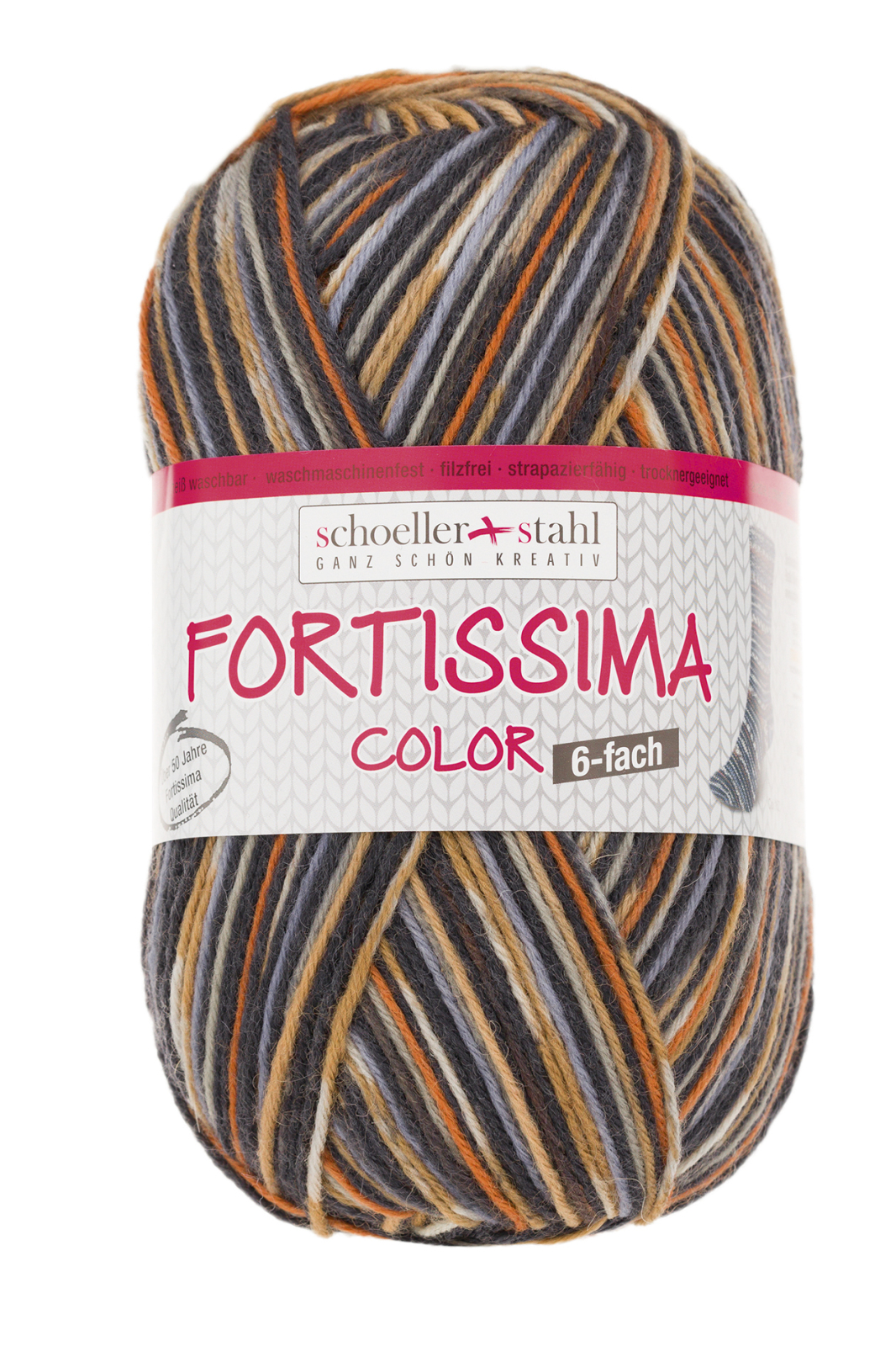 Schoeller und Stahl Strumpfgarn FORTISSIMA - braun-bung - 6-fach color