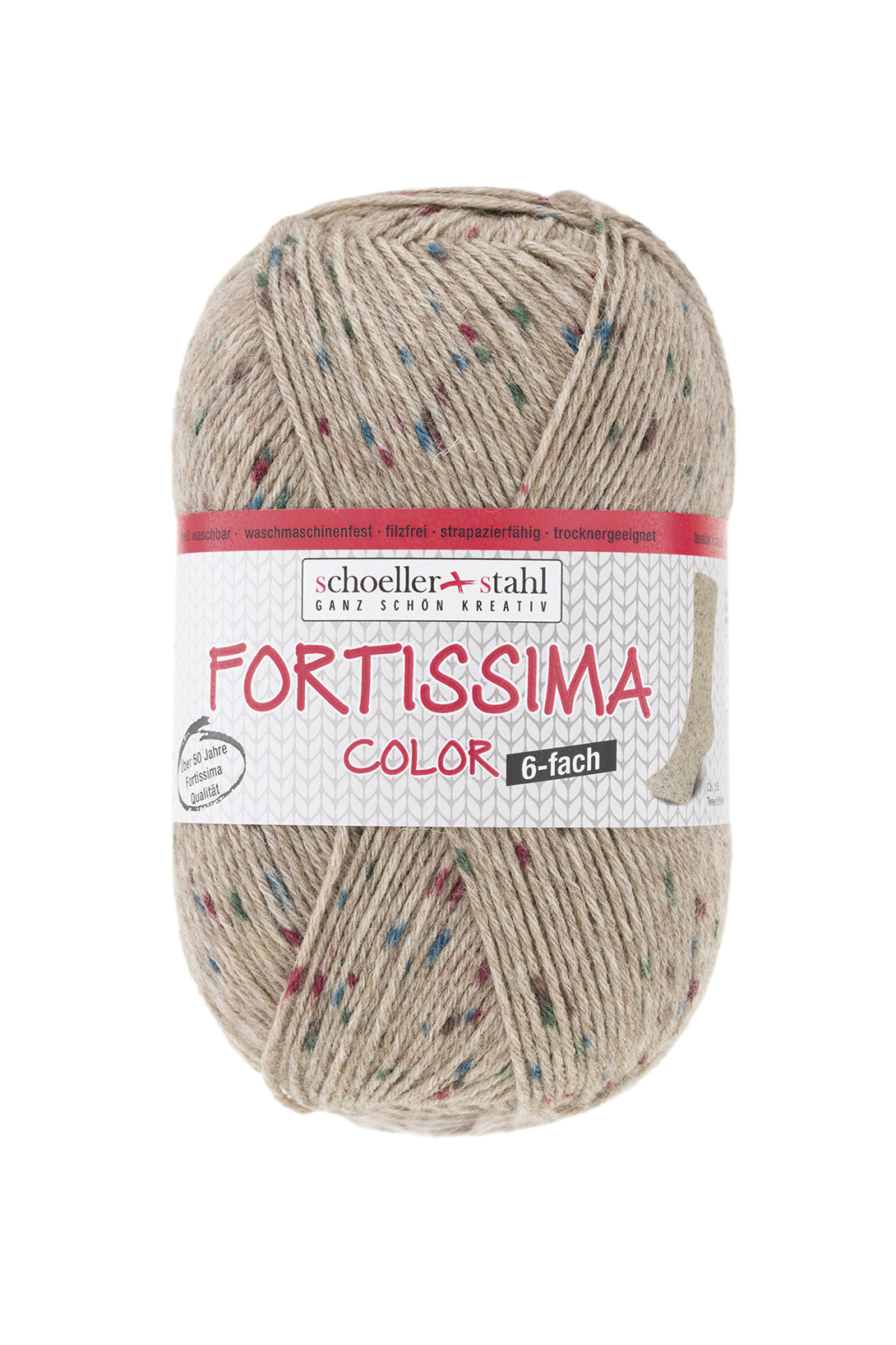Schoeller und Stahl Strumpfgarn FORTISSIMA - braun - Tweed-Effekt - 150g