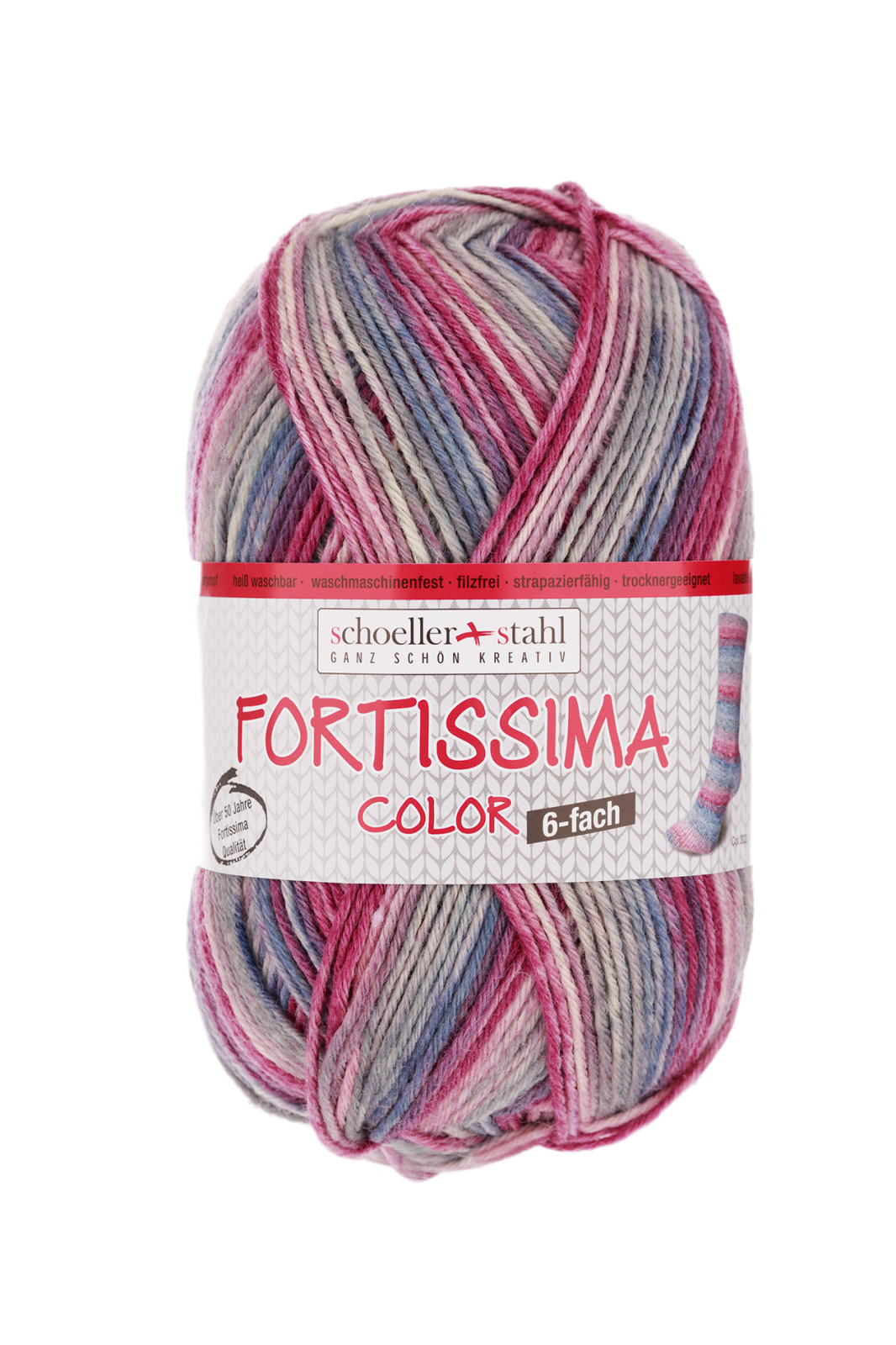 Schoeller und Stahl Strumpfgarn FORTISSIMA - erika - 6-fach color
