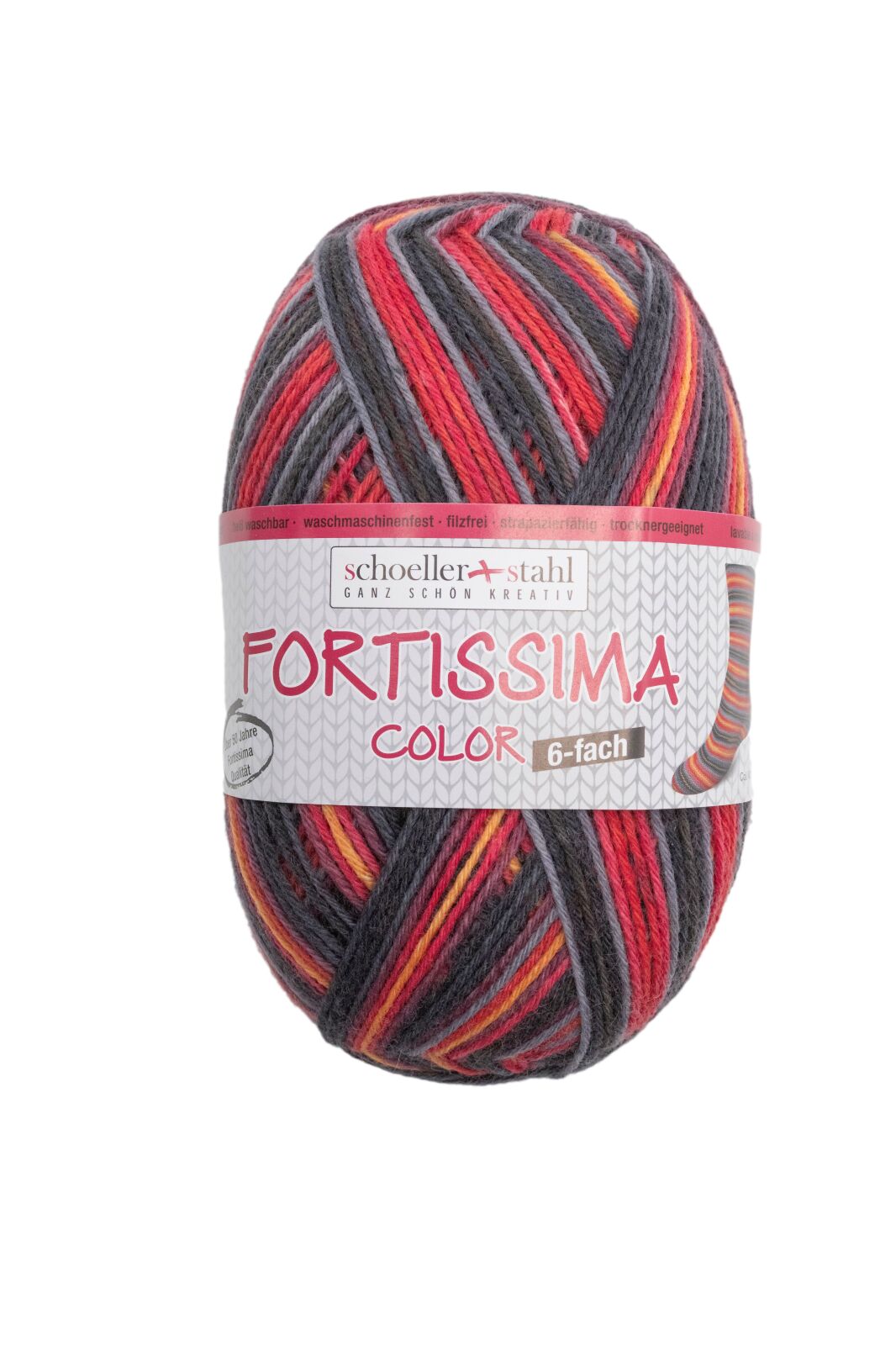 Schoeller und Stahl Strumpfgarn FORTISSIMA - granat - 6-fach color