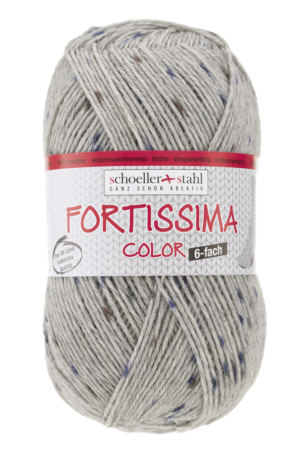 Schoeller und Stahl Strumpfgarn FORTISSIMA - hellgrau - Tweed-Effekt - 150g