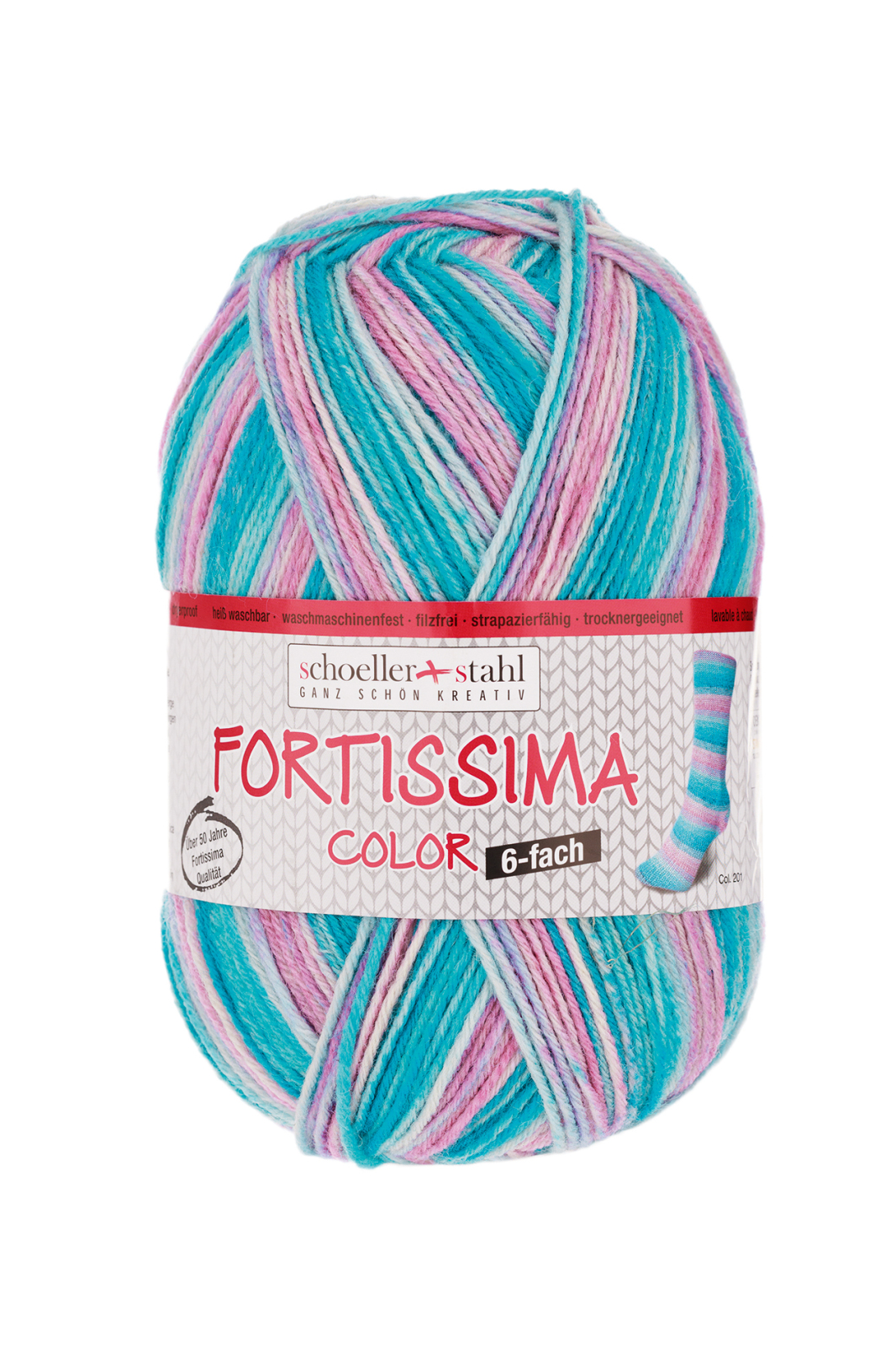 Schoeller und Stahl Strumpfgarn FORTISSIMA - iris - 6-fach color