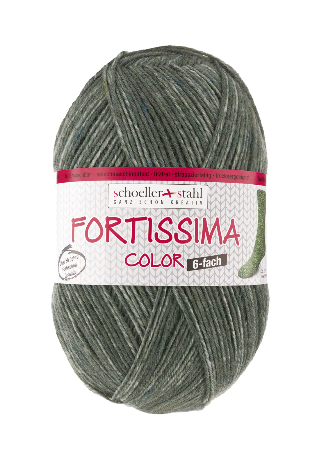 Schoeller und Stahl Strumpfgarn FORTISSIMA - jagd - Tweed-Effekt - 150g