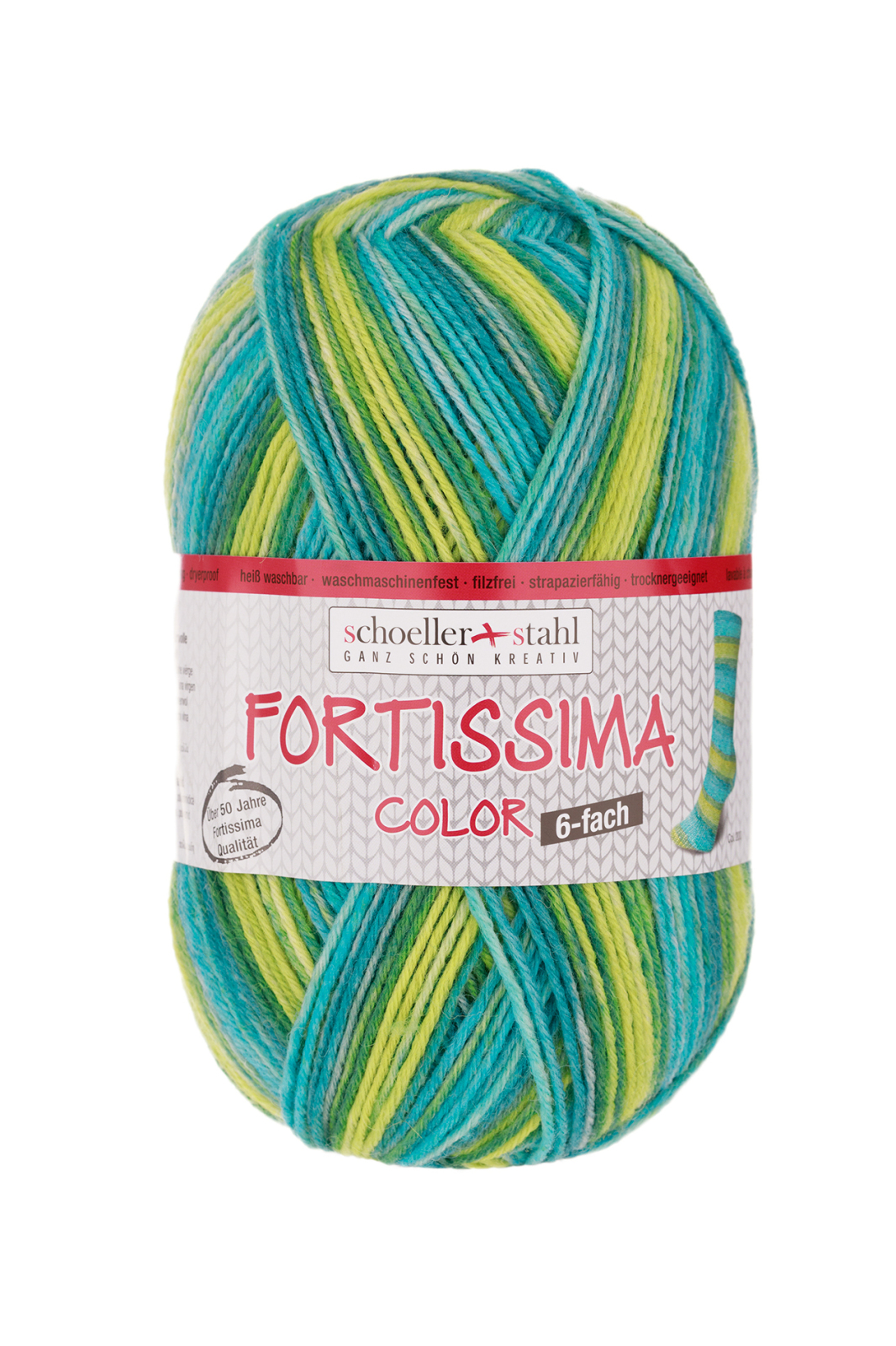 Schoeller und Stahl Strumpfgarn FORTISSIMA - libelle - 6-fach color