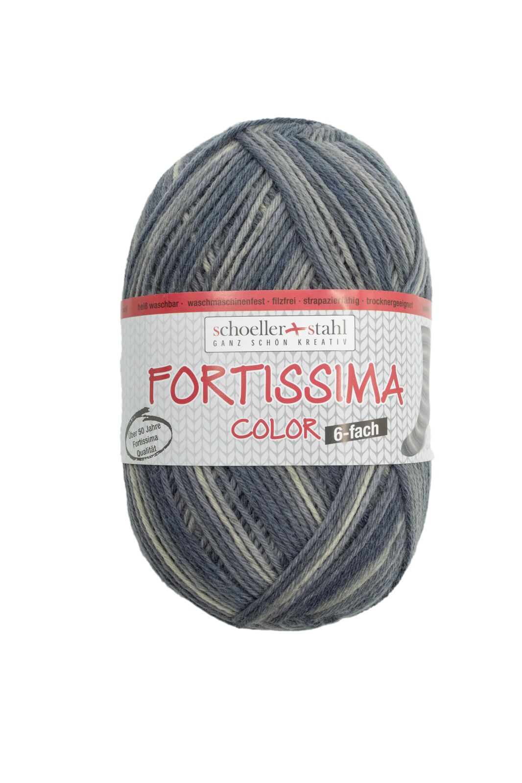 Schoeller und Stahl Strumpfgarn FORTISSIMA - onyx - 6-fach color