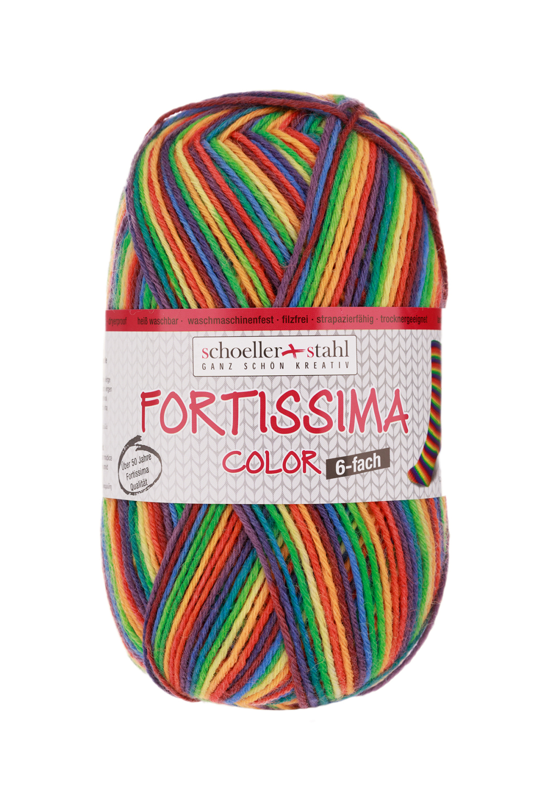 Schoeller und Stahl Strumpfgarn FORTISSIMA - regenbogen - 6-fach color