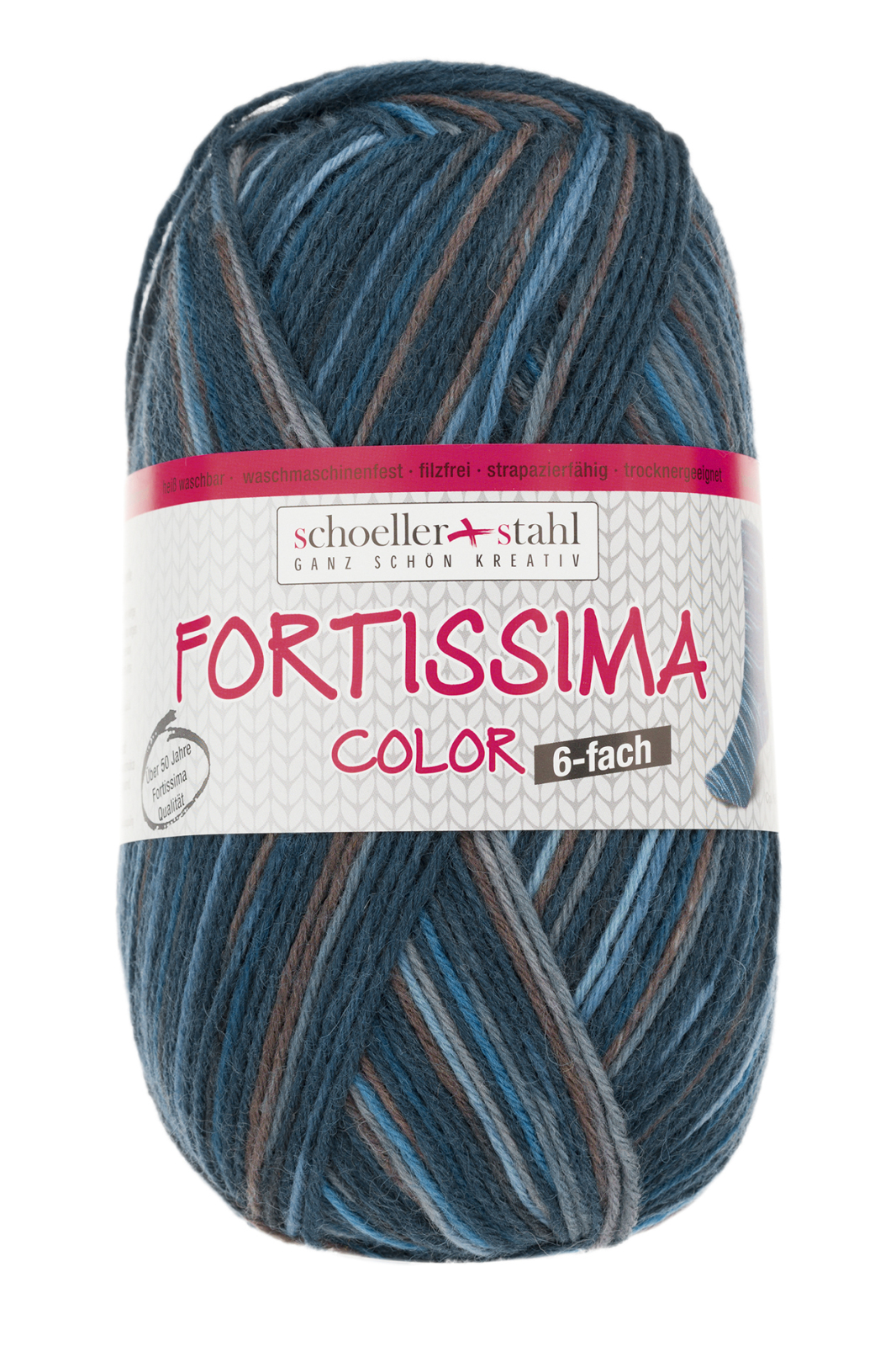 Schoeller und Stahl Strumpfgarn FORTISSIMA - tiefsee - 6-fach color
