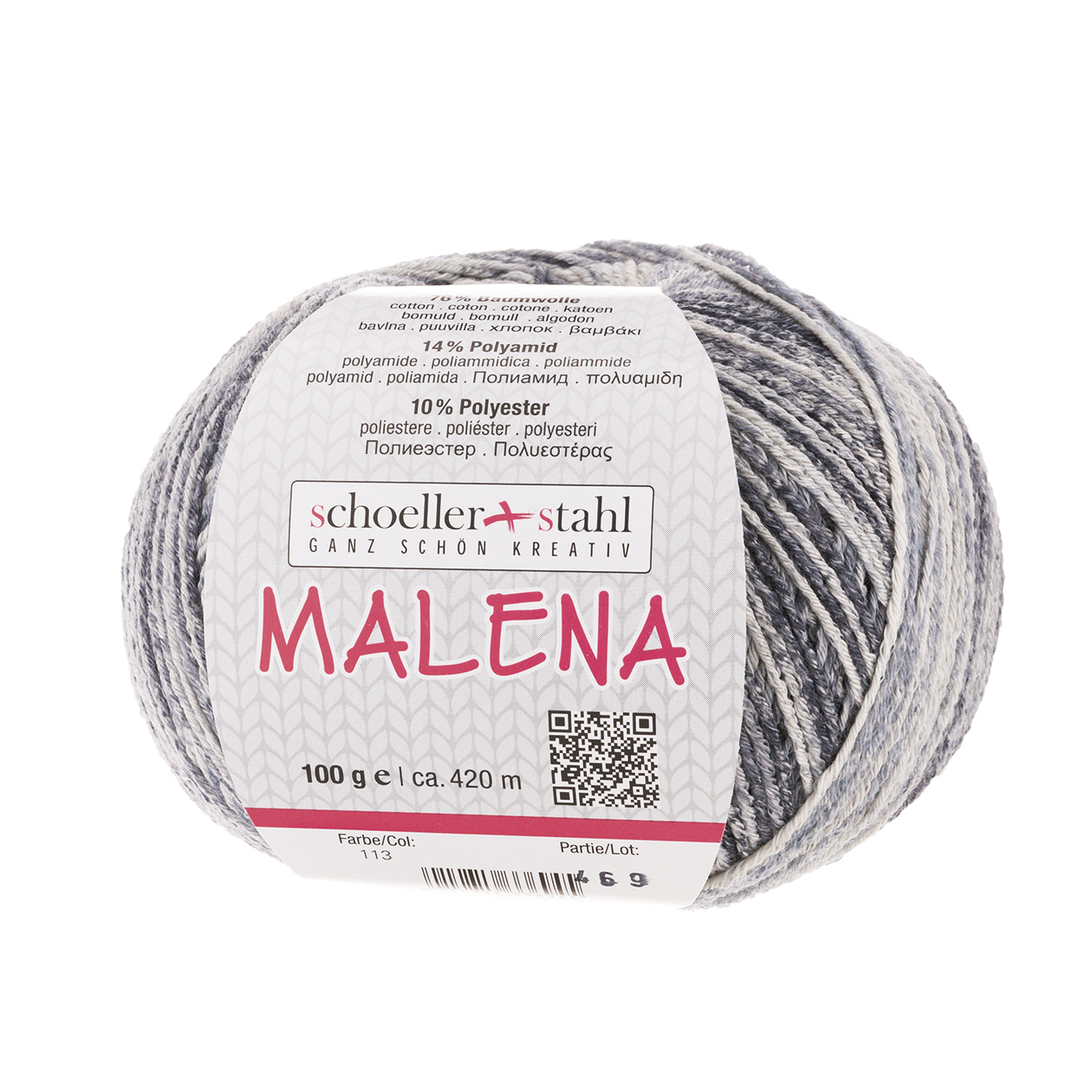 Schoeller und Stahl Wolle MALENA - shadow - 100g - 420 Meter
