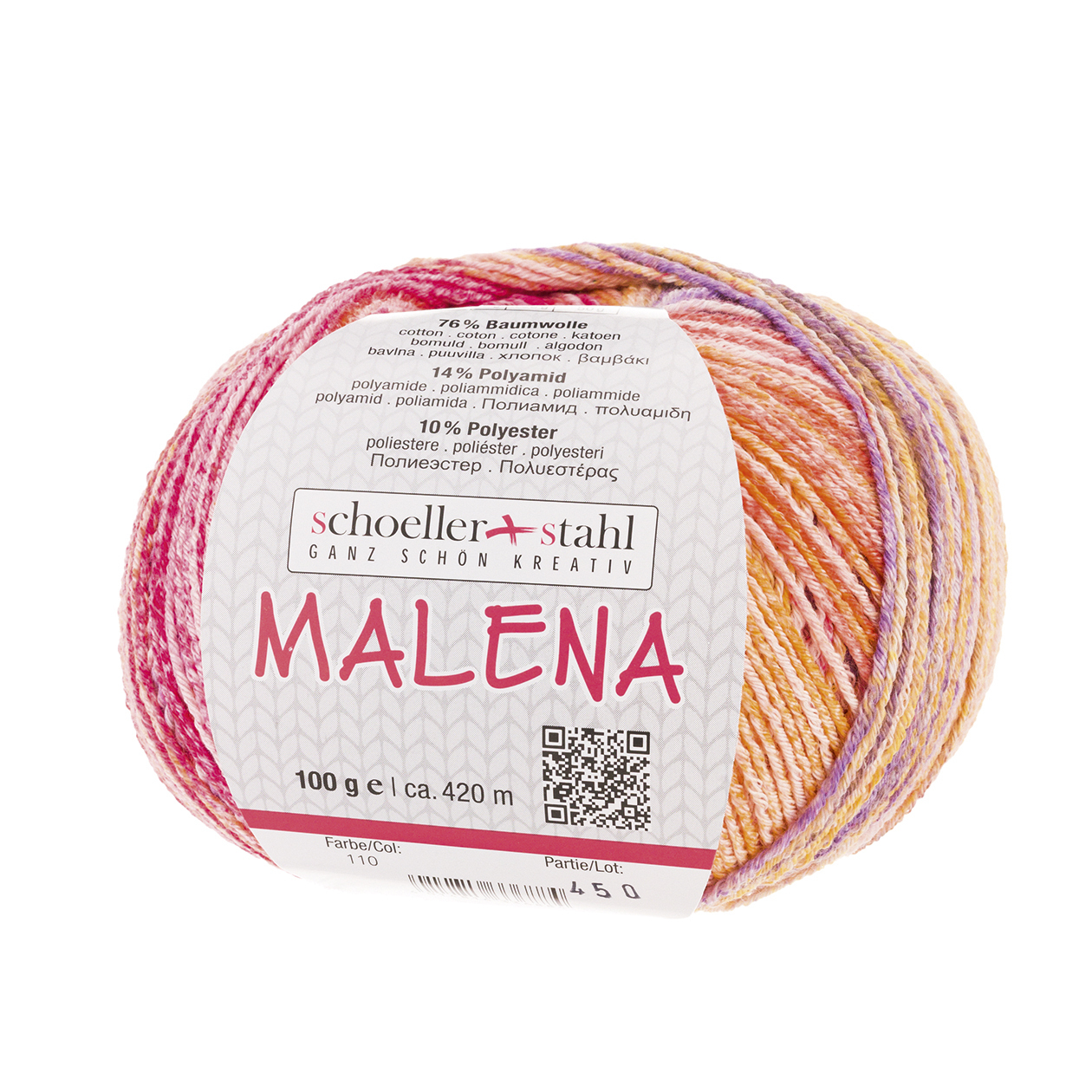 Schoeller und Stahl Wolle MALENA - sundown - 100g - 420 Meter