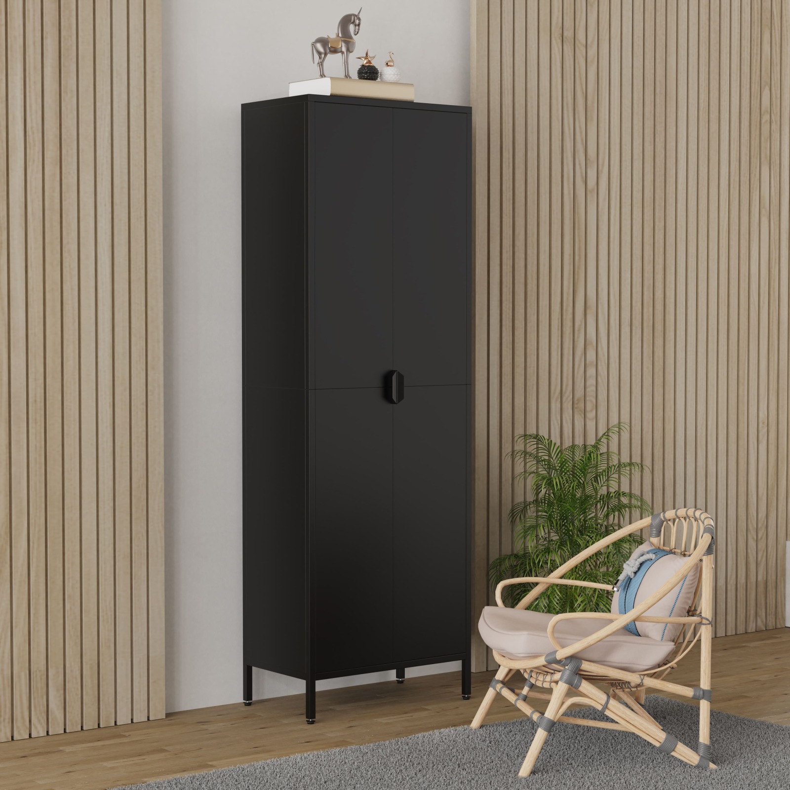 Schrank FLOKAS XL - schwarz - 60x180 cm