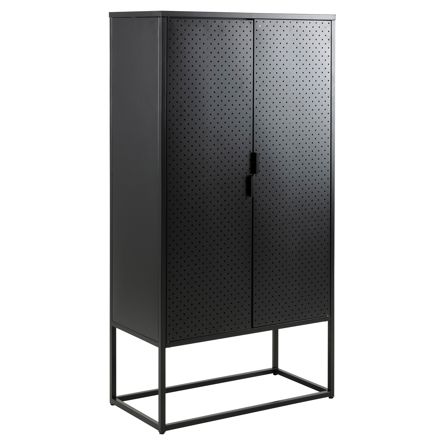 Schrank NEWTON - schwarz matt - Stahl - 80 cm breit
