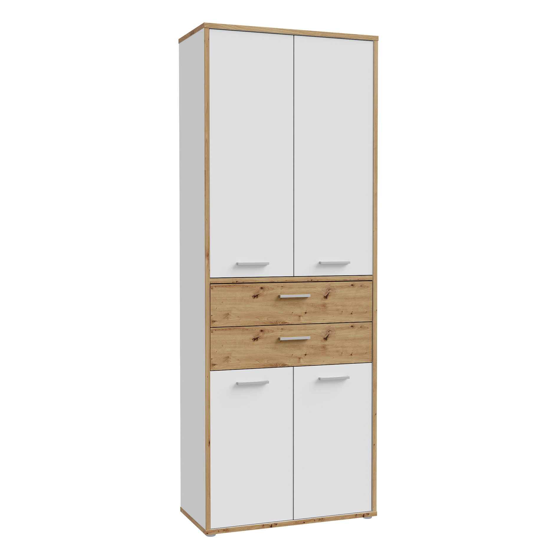 Schrank - weiß-Artisan Eiche - 4-türig