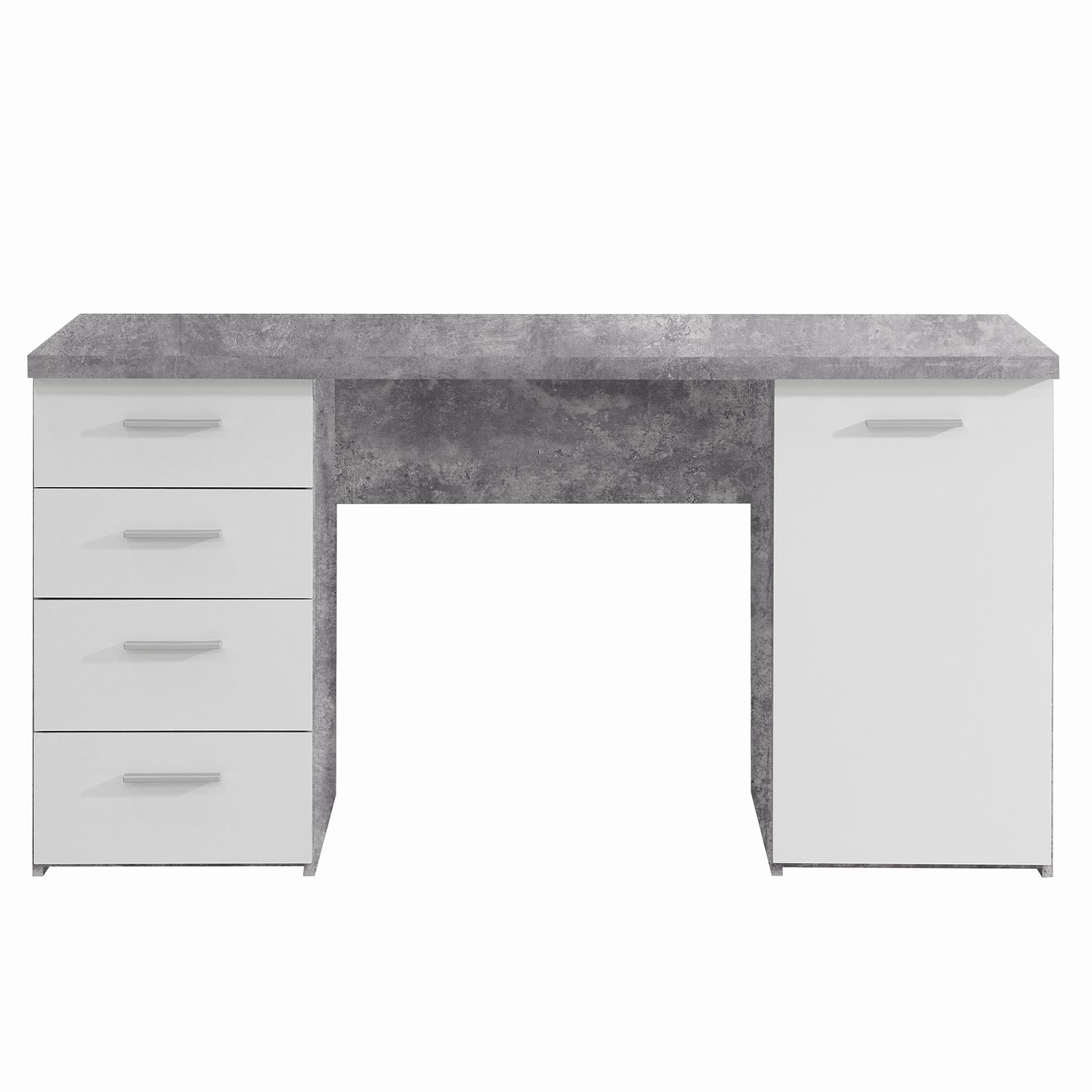 Schreibtisch - Beton-weiß - 145 cm 