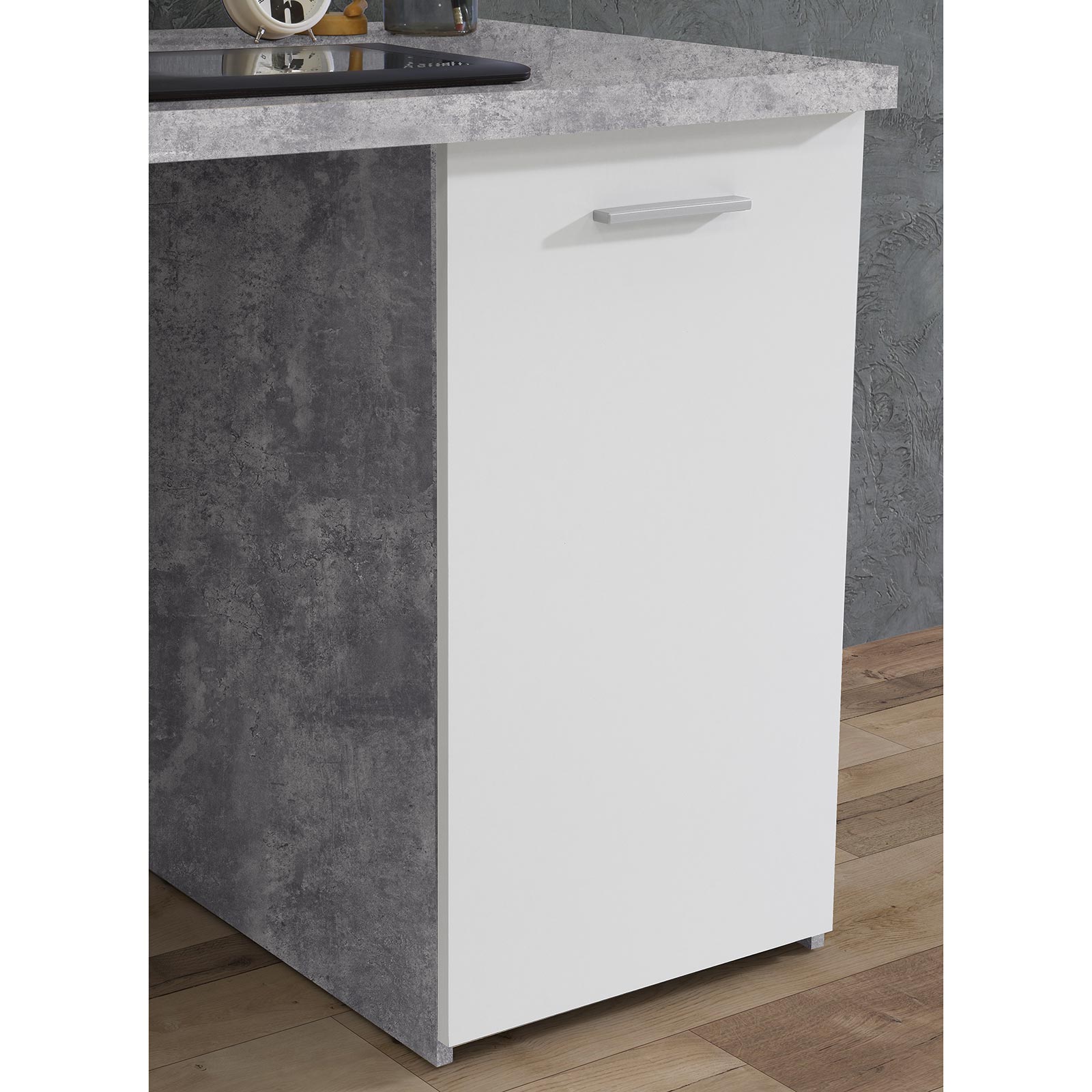 Schreibtisch - Beton-weiß - 145 cm 