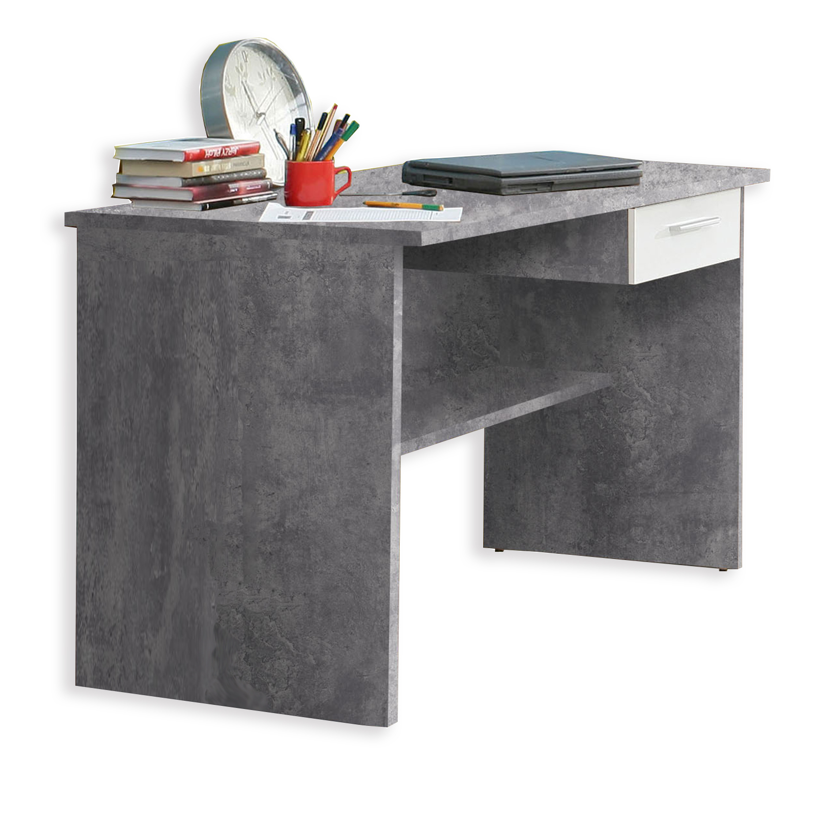 Schreibtisch - Betonoptik - 110 cm