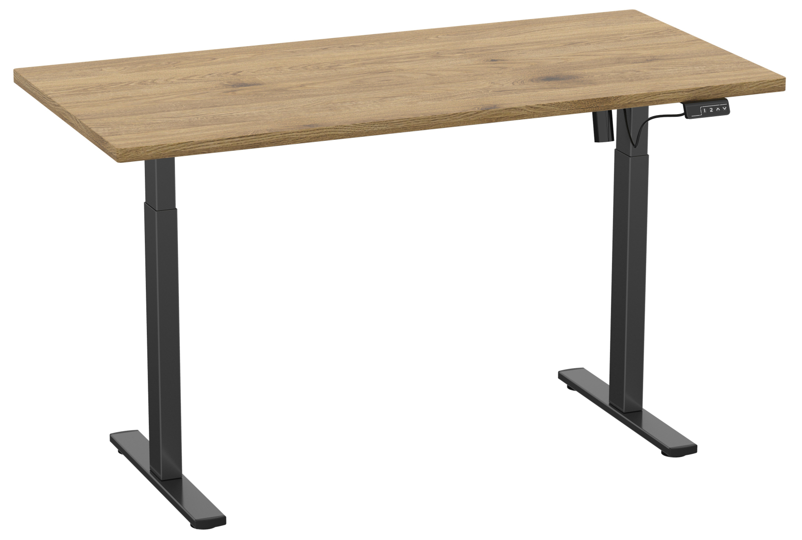 Schreibtisch E-LONA - Sonoma Eiche - schwarz - 110x80 cm - höhenverstellbar