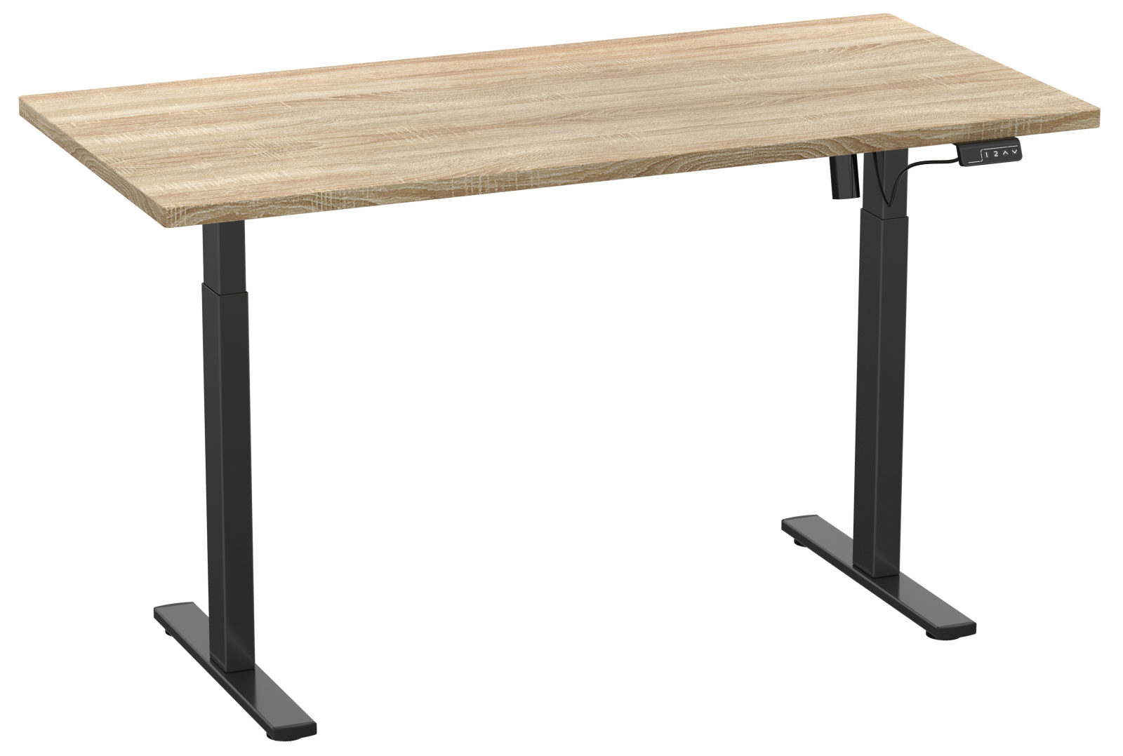 Schreibtisch E-LONA - Sonoma Eiche - schwarz - 140x80cm - elektrisch höhenverstellbar