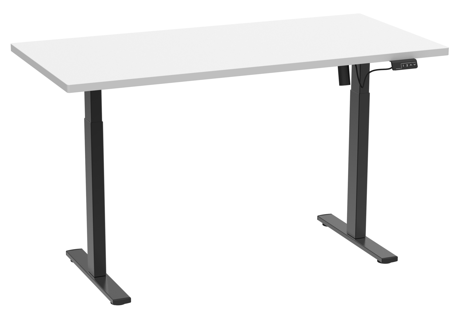 Schreibtisch E-LONA - weiß-schwarz - 110x80 cm - elektrisch höhenverstellbar