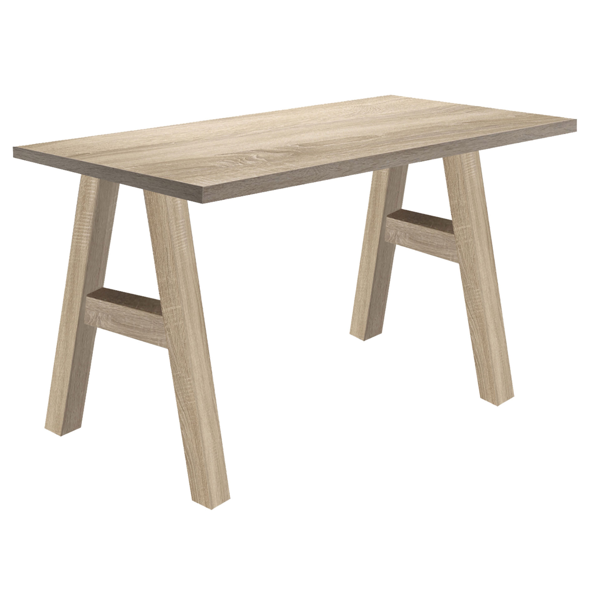 Schreibtisch - Eiche sägerau - A-Gestell - 120 cm