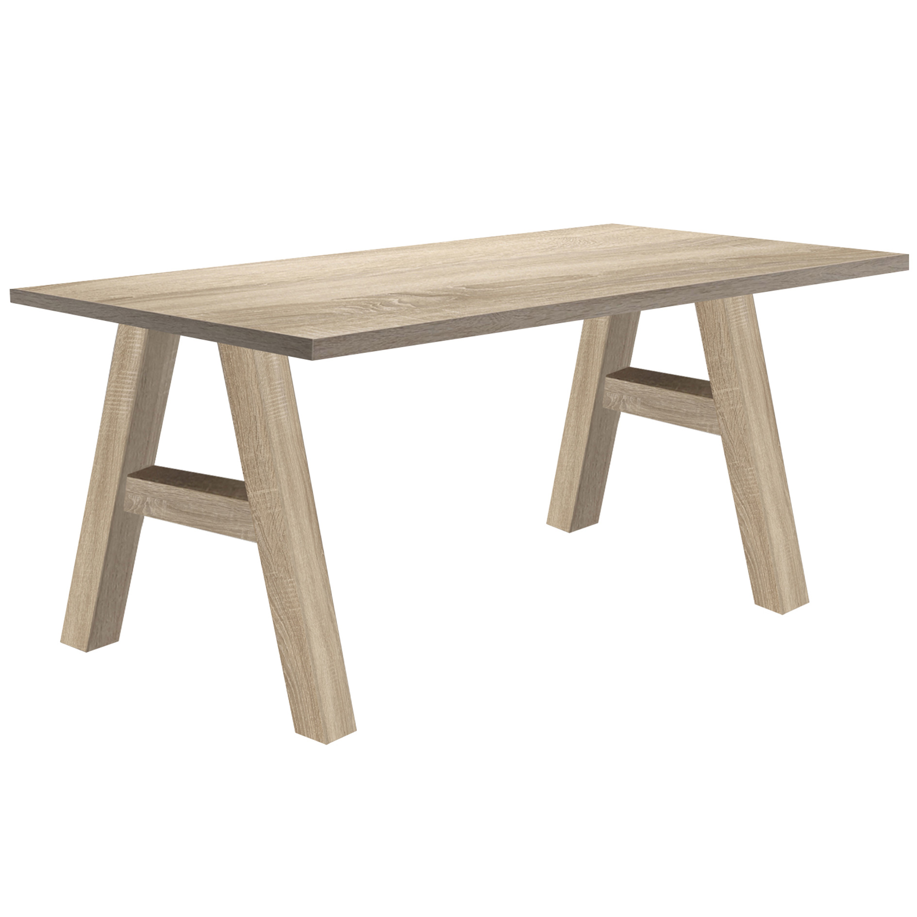 Schreibtisch - Eiche sägerau - A-Gestell - 140x70 cm