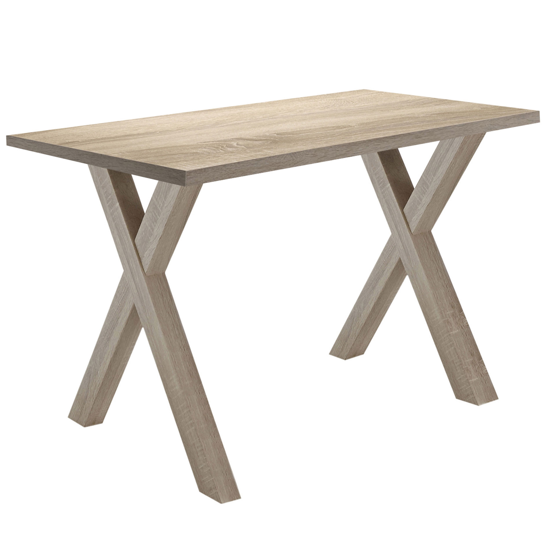 Schreibtisch - Eiche sägerau - X-Gestell - 120 cm