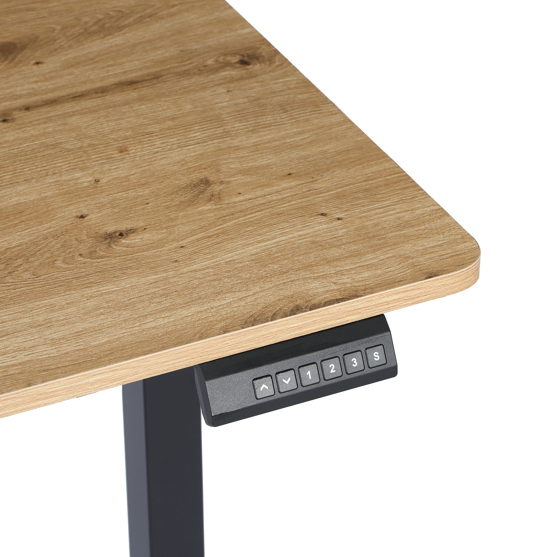 Schreibtisch - Eichenoptik-schwarz - elektrisch höhenverstellbar