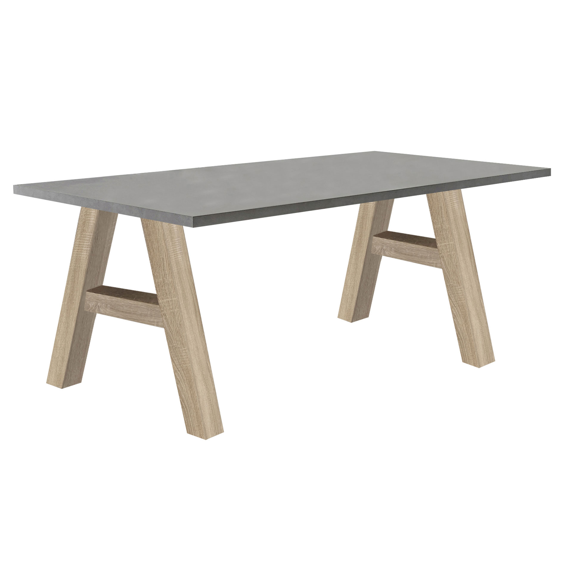 Schreibtisch - Graphitoptik - Eiche sägerau - 160x70 cm
