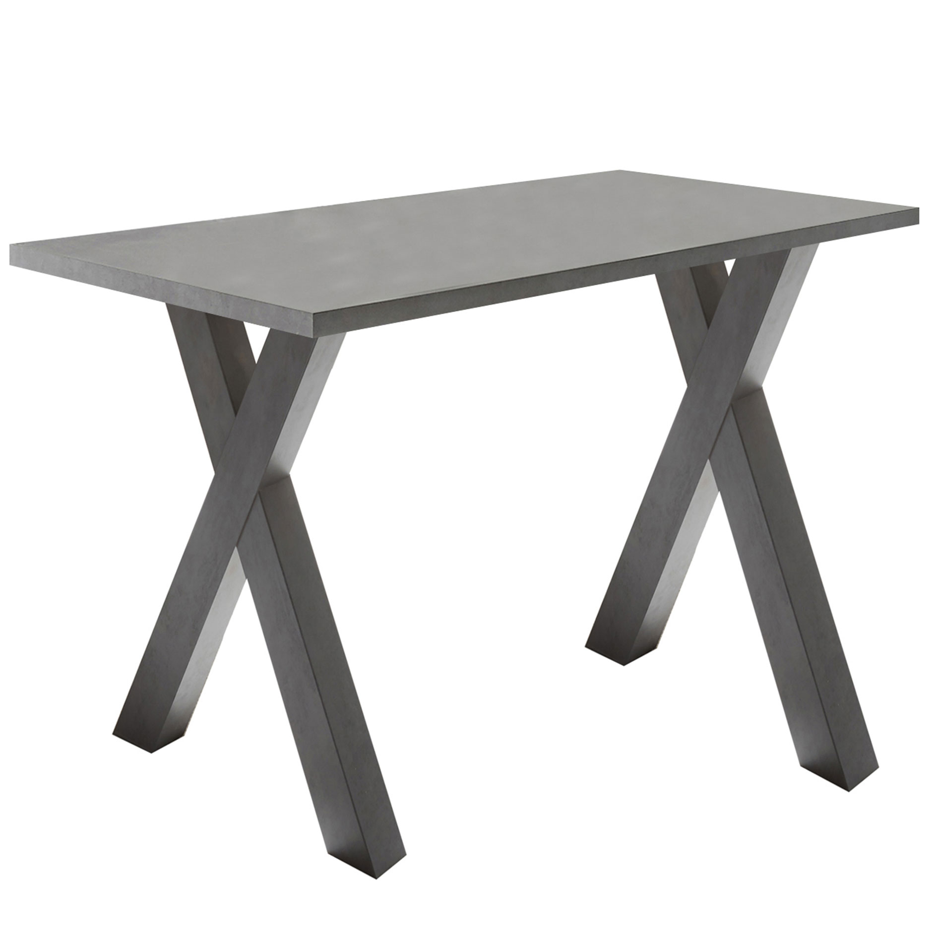 Schreibtisch - Graphitoptik - X-Gestell - 120 cm