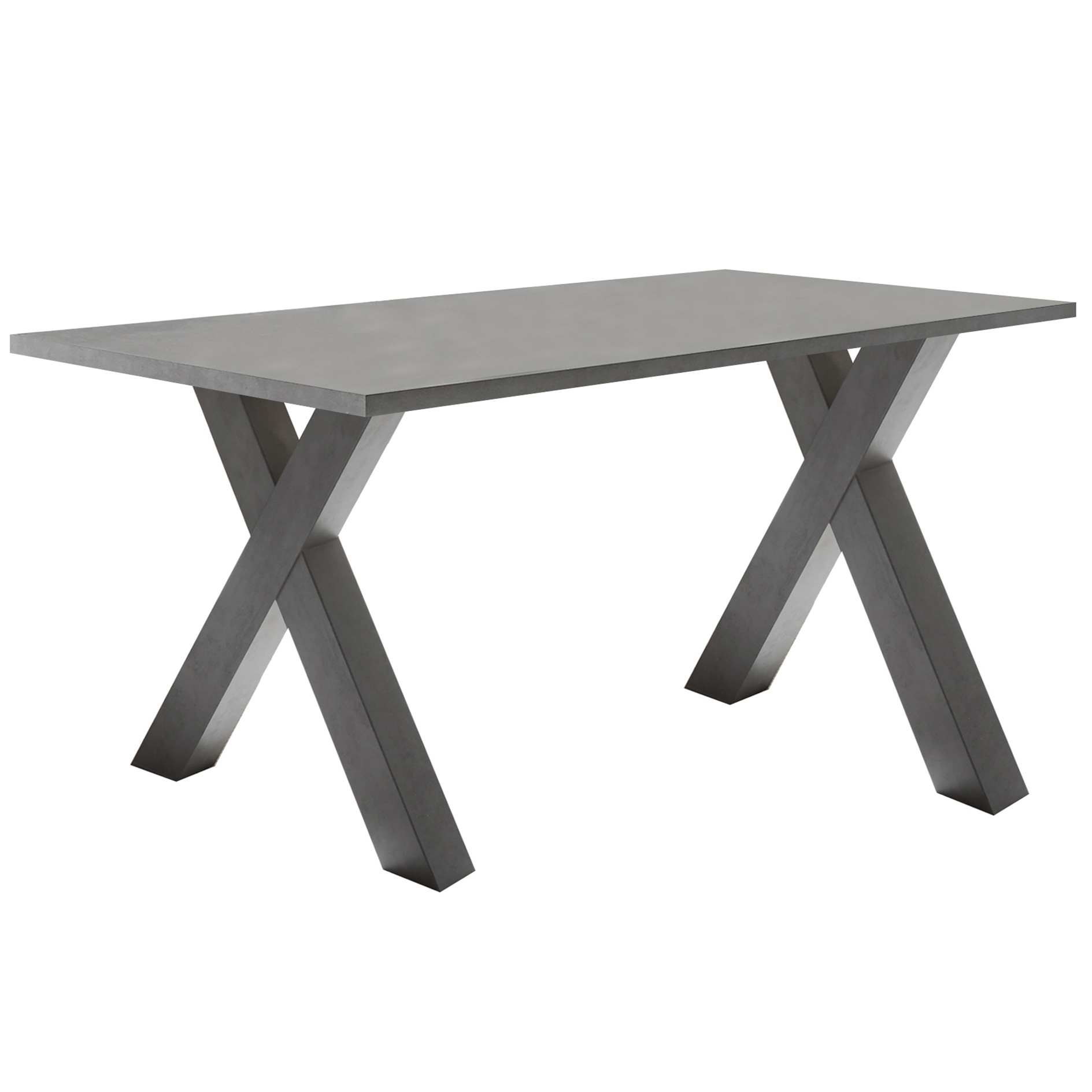 Schreibtisch - Graphitoptik - X-Gestell - 160x70 cm