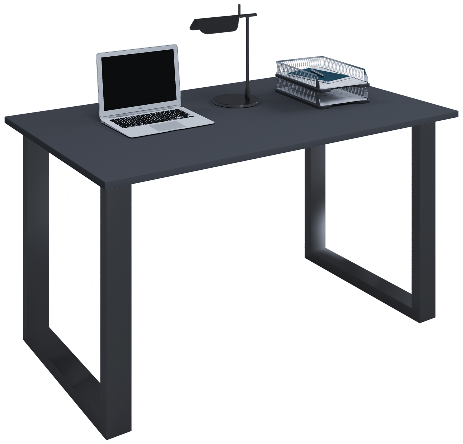 Schreibtisch LONA - anthrazit-schwarz - U-Gestell - 140x80 cm