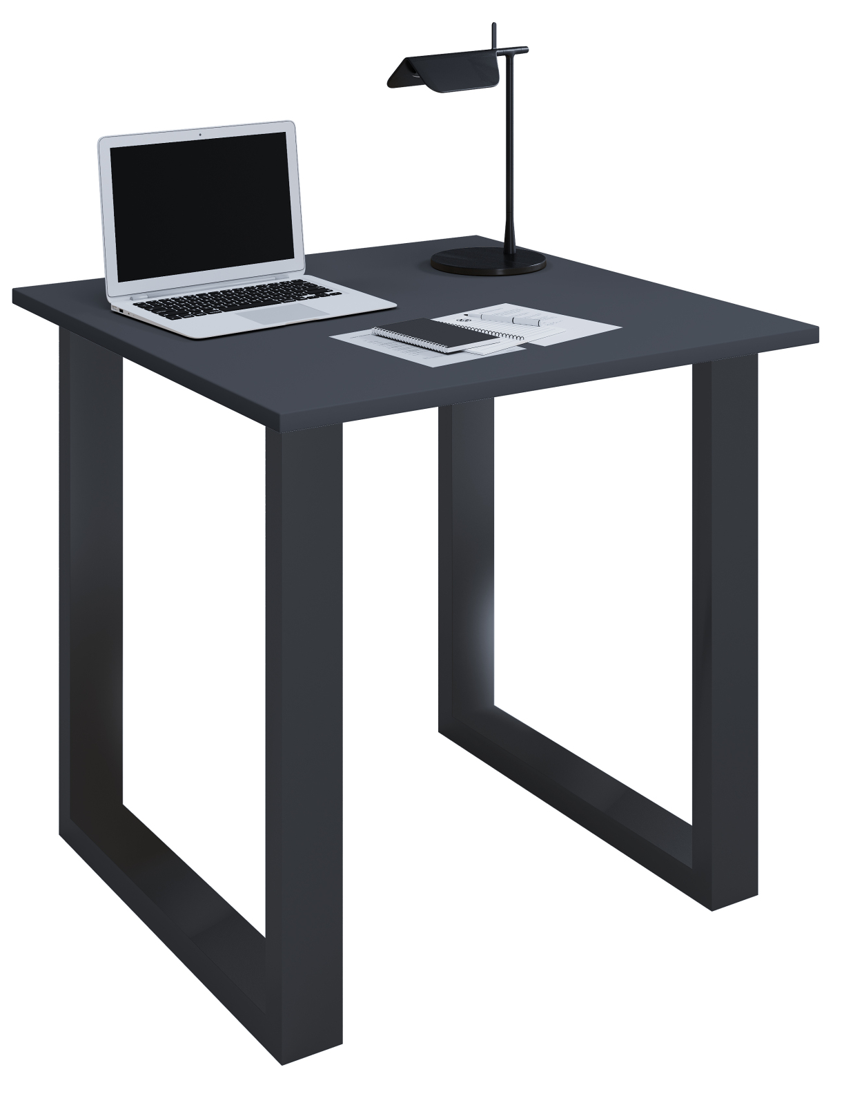 Schreibtisch LONA - anthrazit-schwarz - U-Gestell - 80x80 cm
